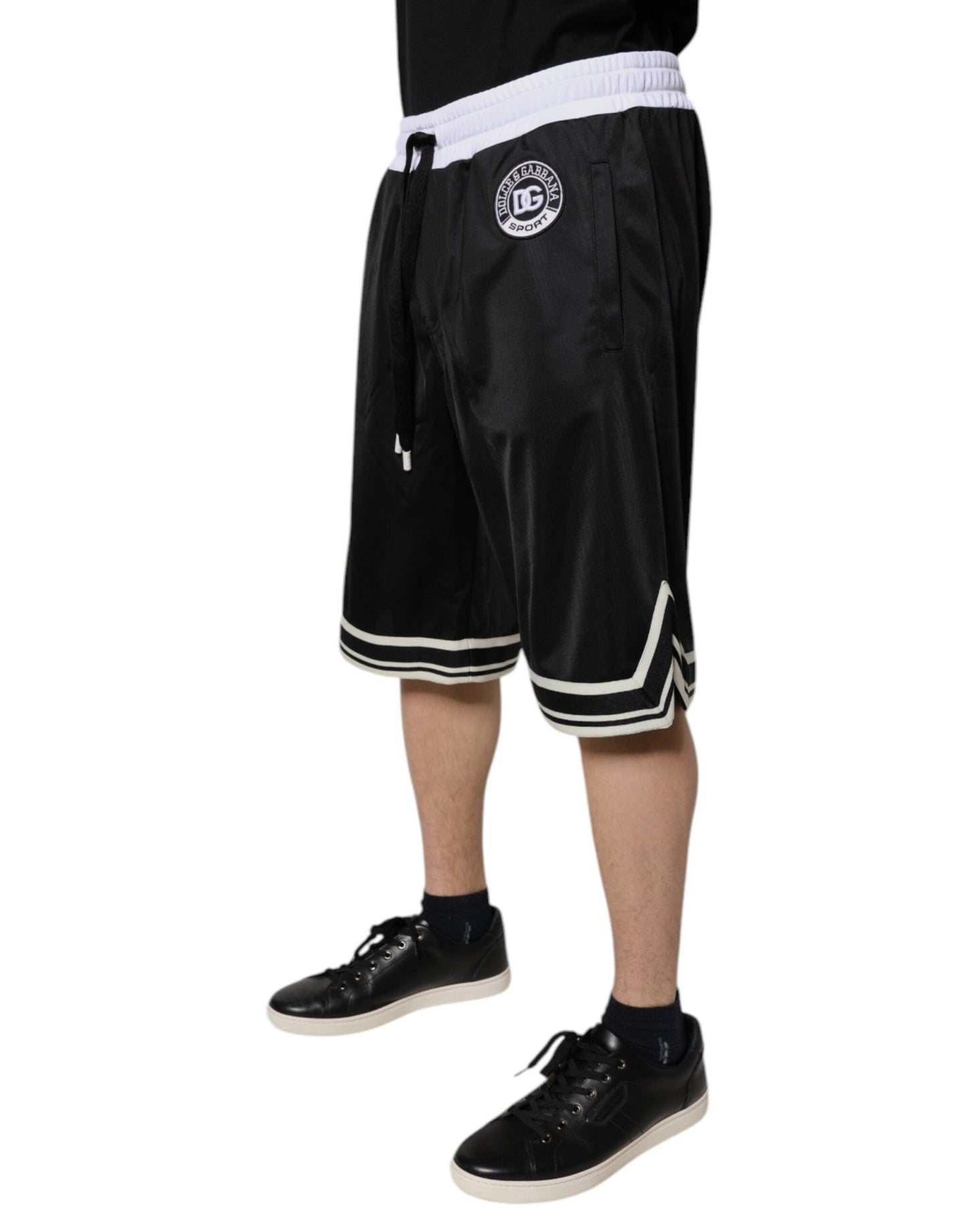 Dolce & Gabbana Black White Men Bermuda Sweatshorts Shorts - Sandy Store ByNet