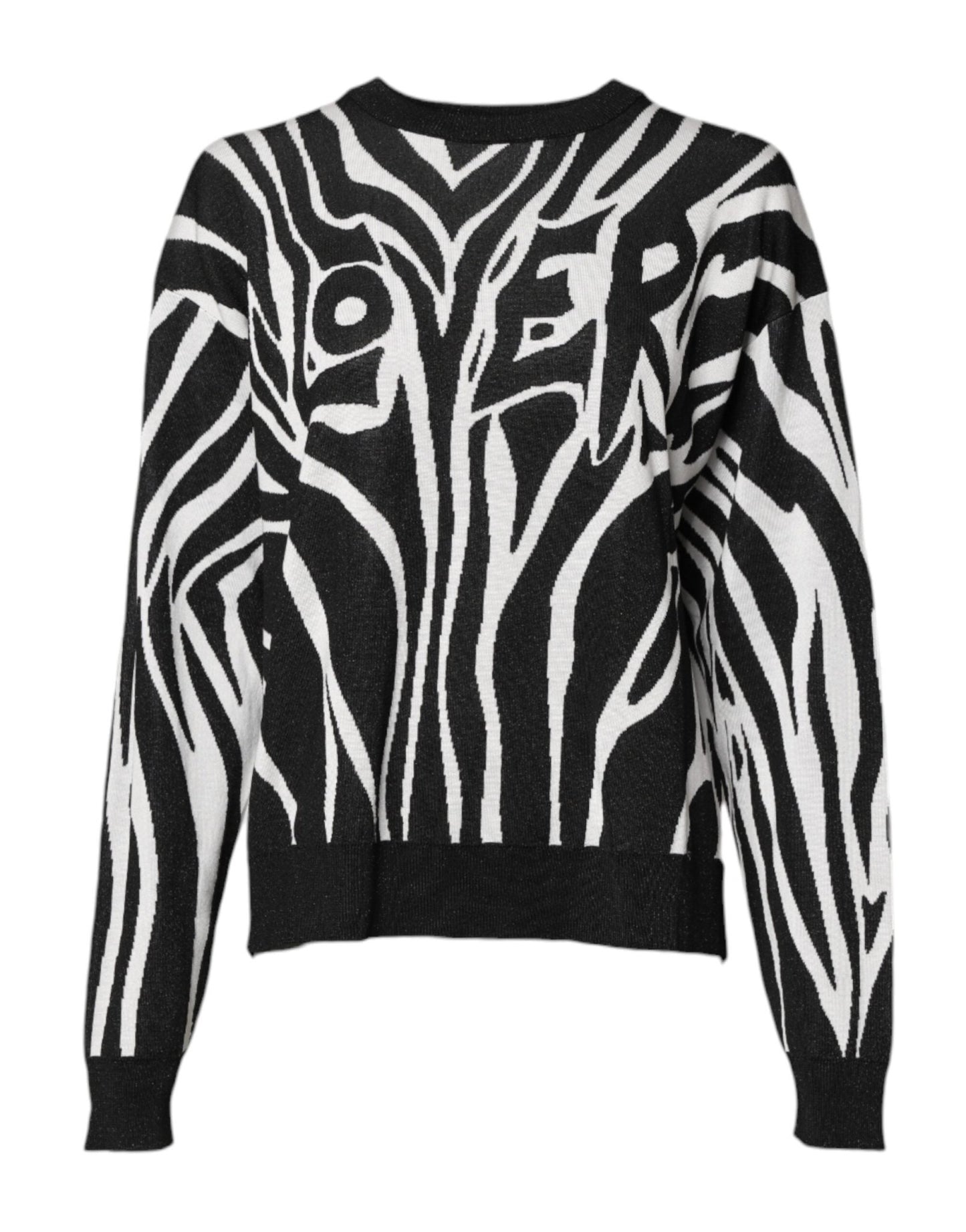 Dolce & Gabbana Black White Print Women Pullover Sweater – IT40|S par Dolce & Gabbana | Disponible sur Sandy Store ByNet