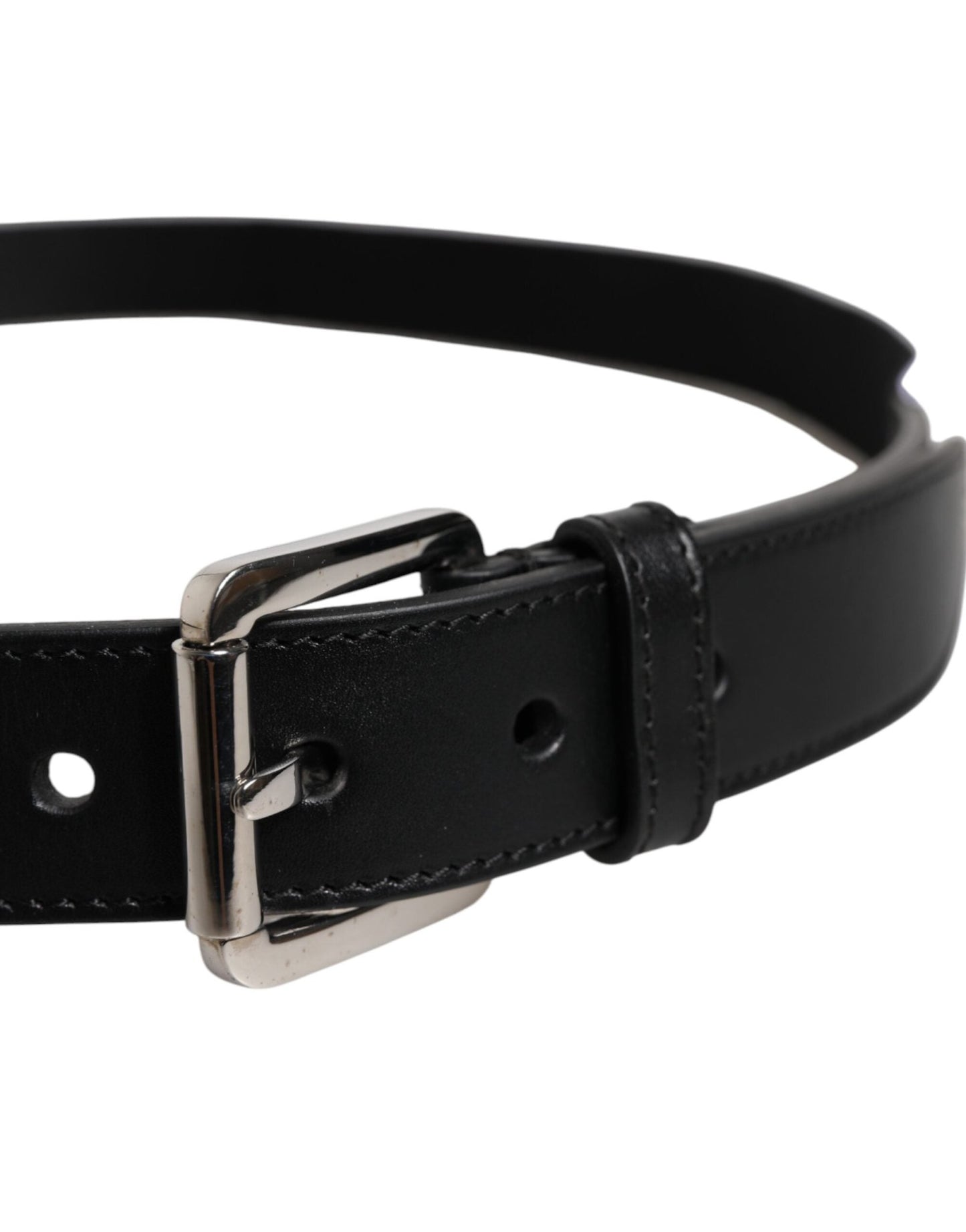 Dolce & Gabbana Black White Printed Metal Logo Buckle Belt - Sandy Store ByNet