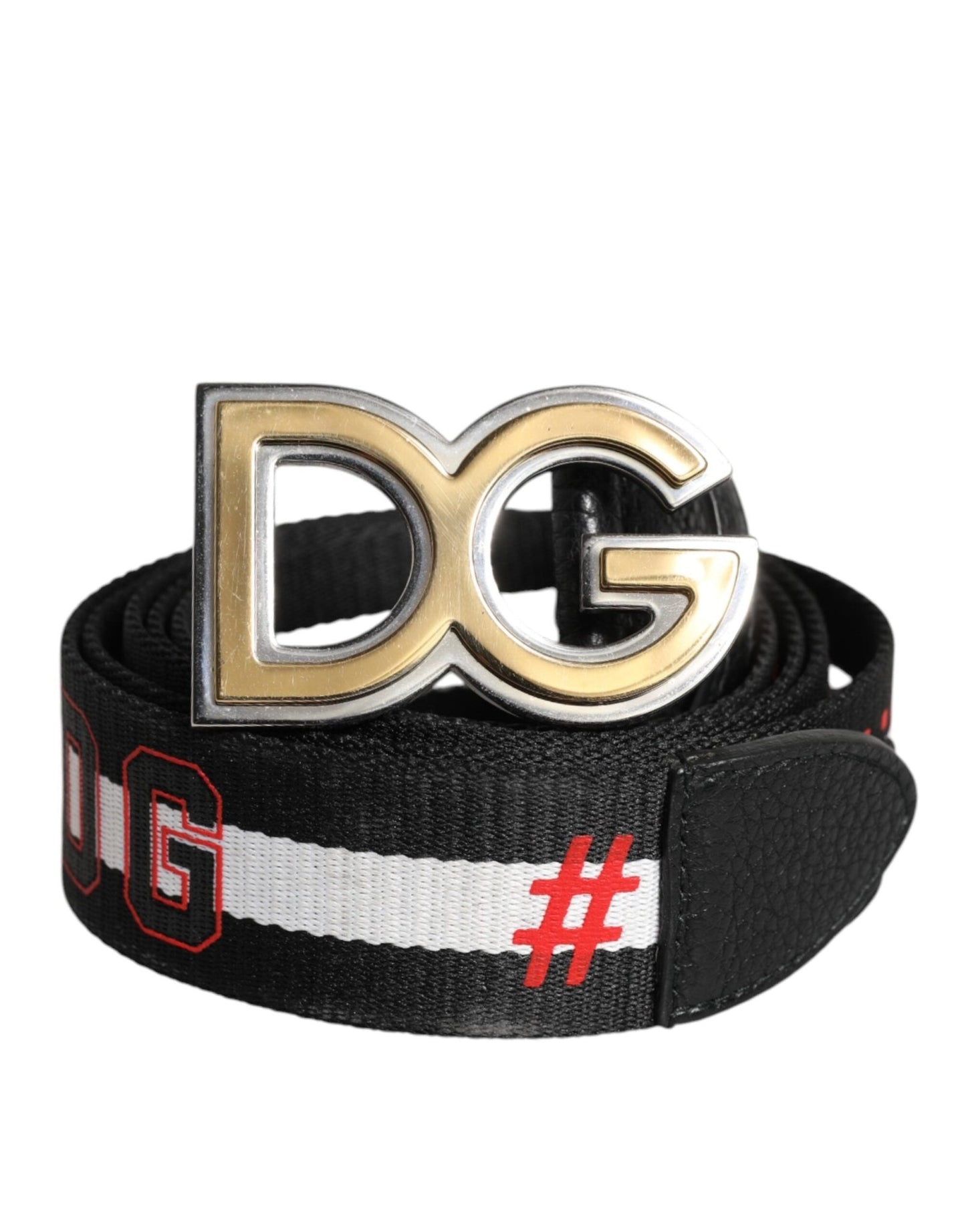 Dolce & Gabbana Black White Printed Metal Logo Buckle Belt – 100 cm / 40 Inches par Dolce & Gabbana | Disponible sur Sandy Store ByNet