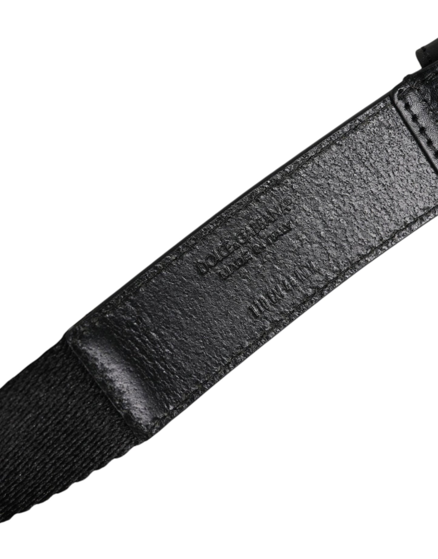 Dolce & Gabbana Black White Printed Metal Logo Buckle Belt - Sandy Store ByNet