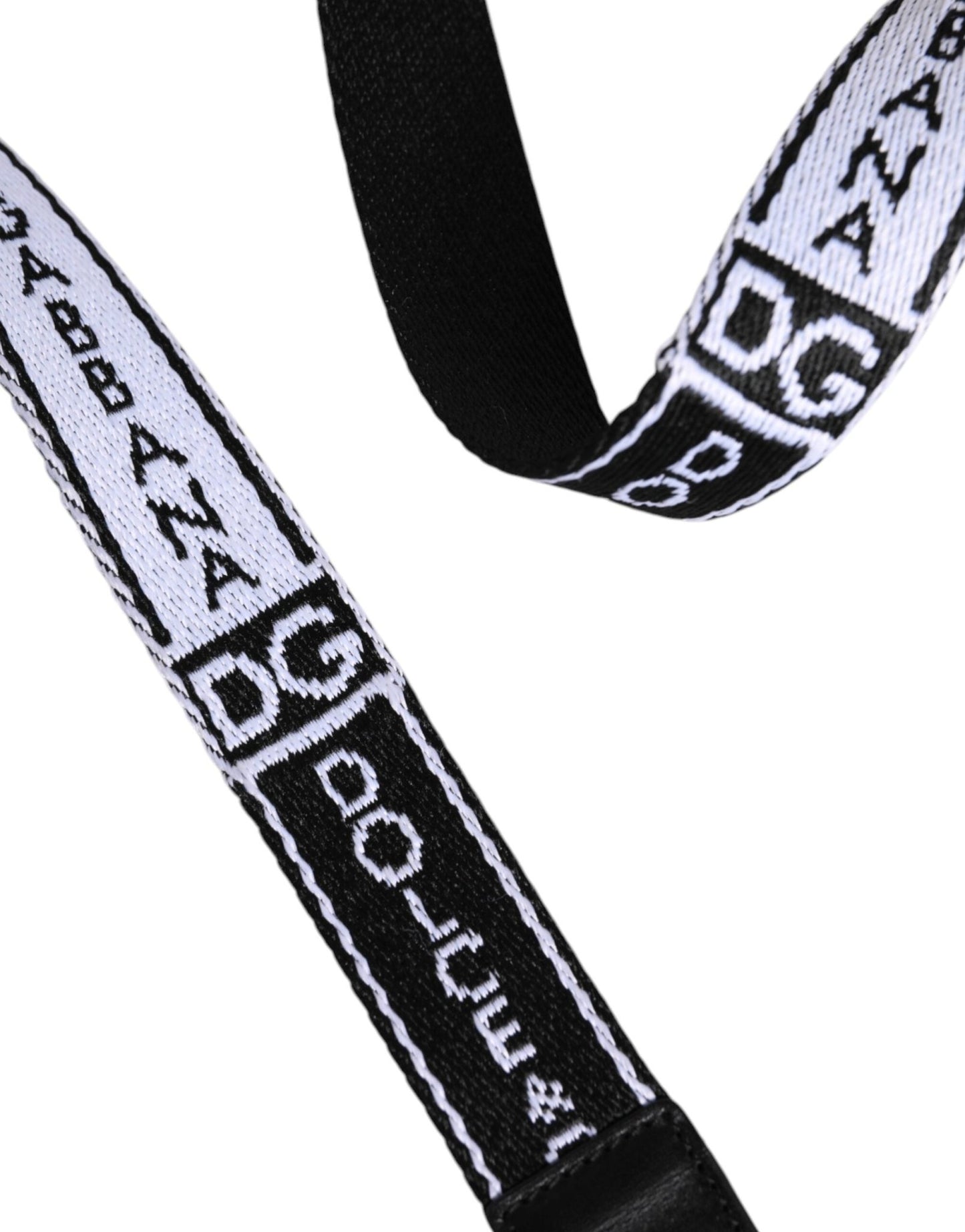 Dolce & Gabbana Black White Printed Metal Logo Buckle Belt - Sandy Store ByNet