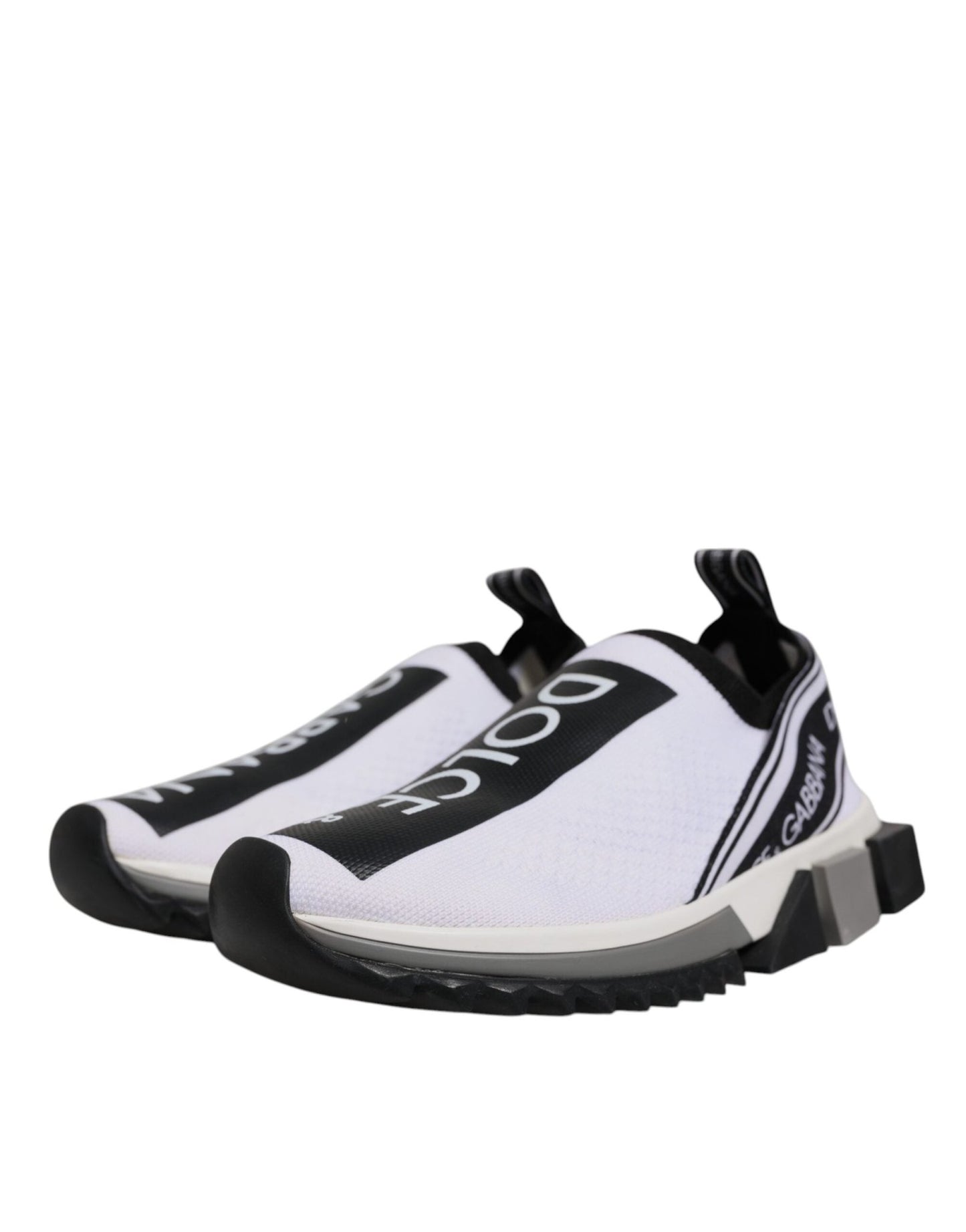 Dolce & Gabbana Black White Slip On Sorrento Sneakers Shoes – EU40/US9.5 par Dolce & Gabbana | Disponible sur Sandy Store ByNet