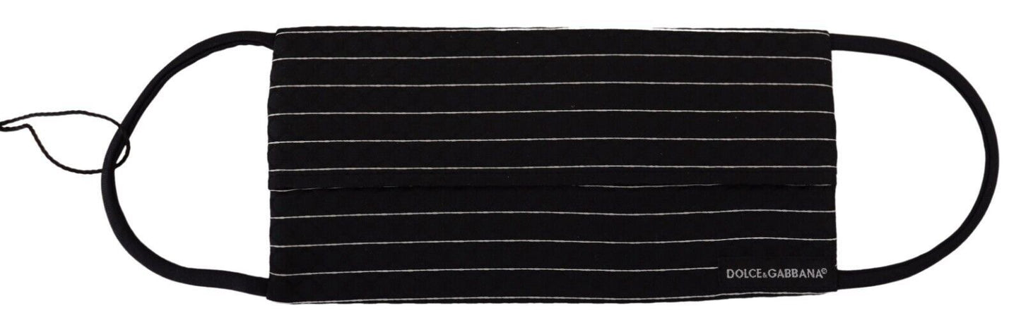 Dolce & Gabbana Black White Stripes Elastic Ear Strap One Size Face Mask – par Dolce & Gabbana | Disponible sur Sandy Store ByNet