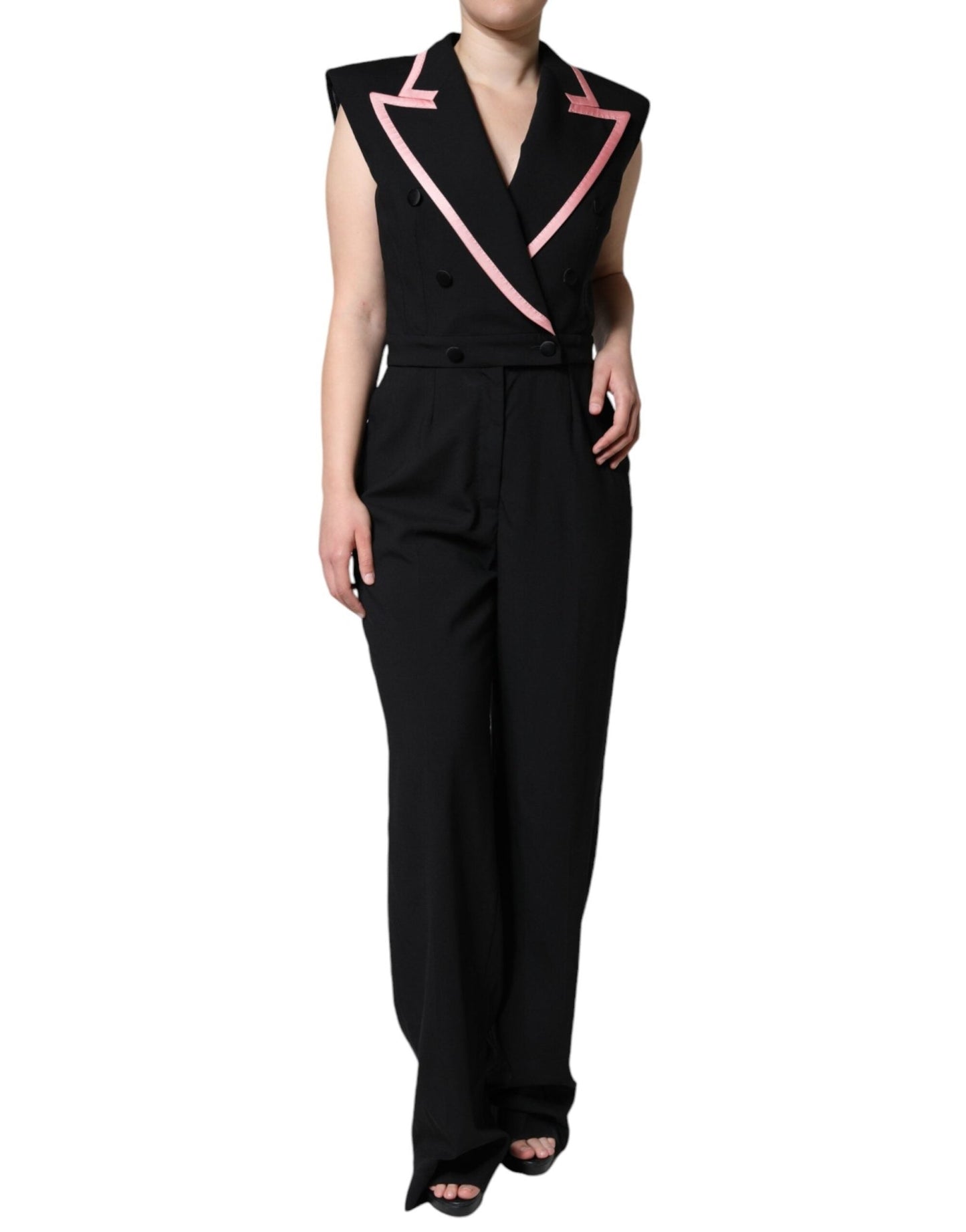 Dolce & Gabbana Black Wool Blend Sleeveless Jumpsuit Dress - Sandy Store ByNet