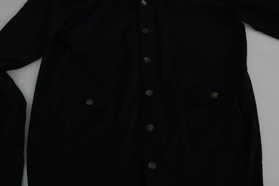 Dolce & Gabbana Black Wool Button Down Men Cardigan Sweater - Sandy Store ByNet