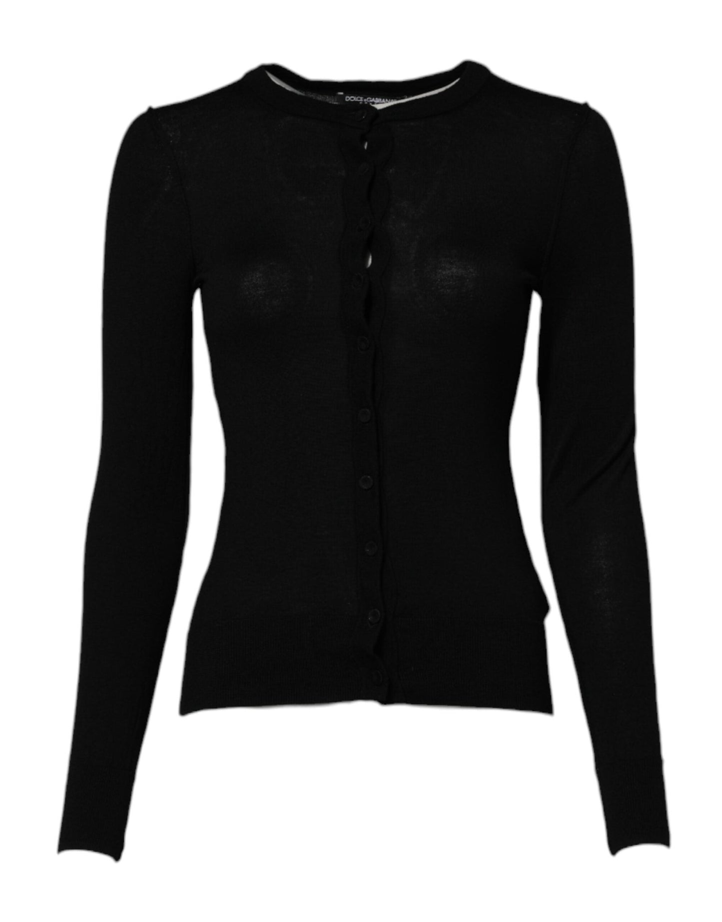 Dolce & Gabbana Black Wool Knit Crew Neck Cardigan Sweater – IT40|S par Dolce & Gabbana | Disponible sur Sandy Store ByNet