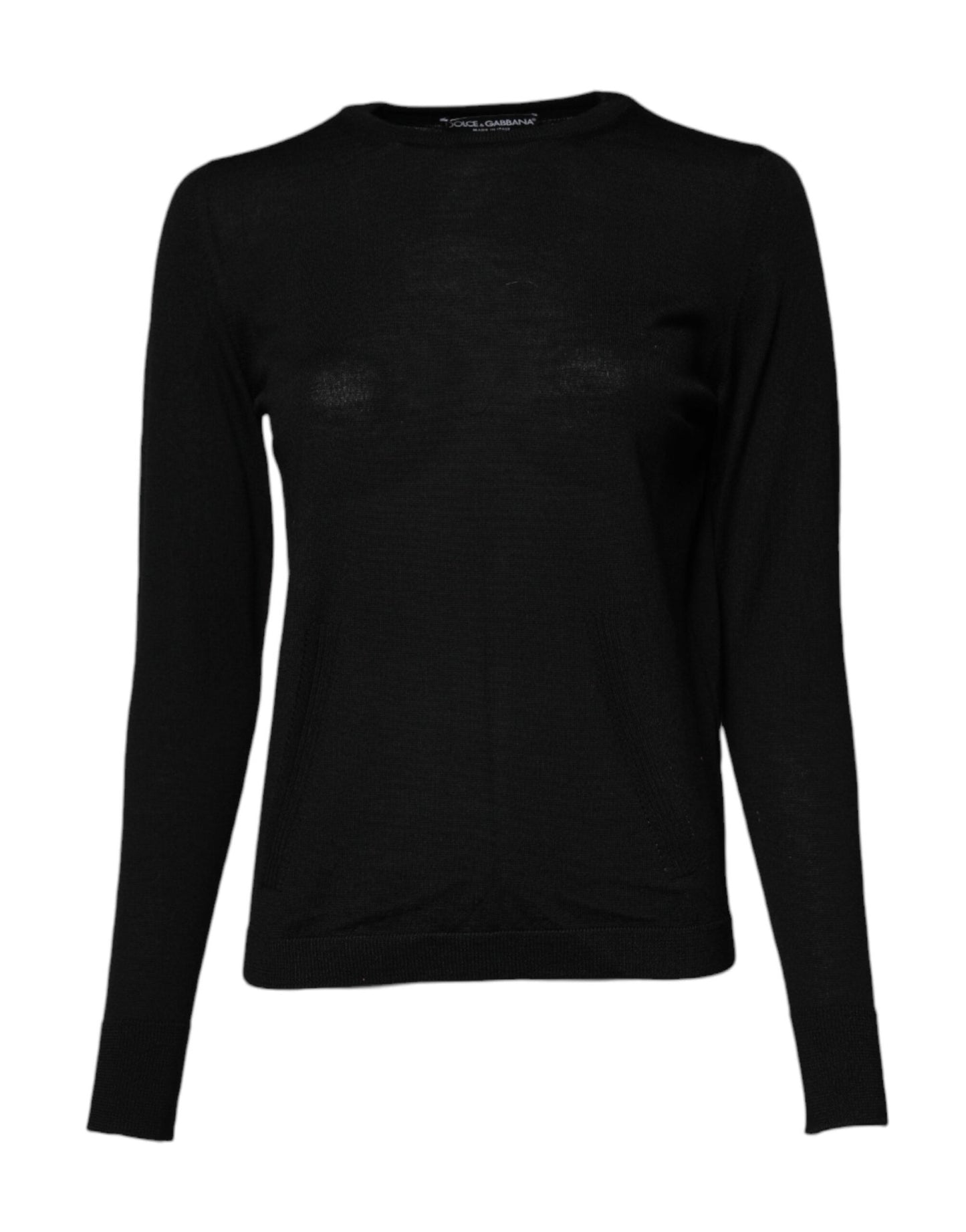 Dolce & Gabbana Black Wool Knit Crew Neck Pullover Sweater – IT38 | XS par Dolce & Gabbana | Disponible sur Sandy Store ByNet