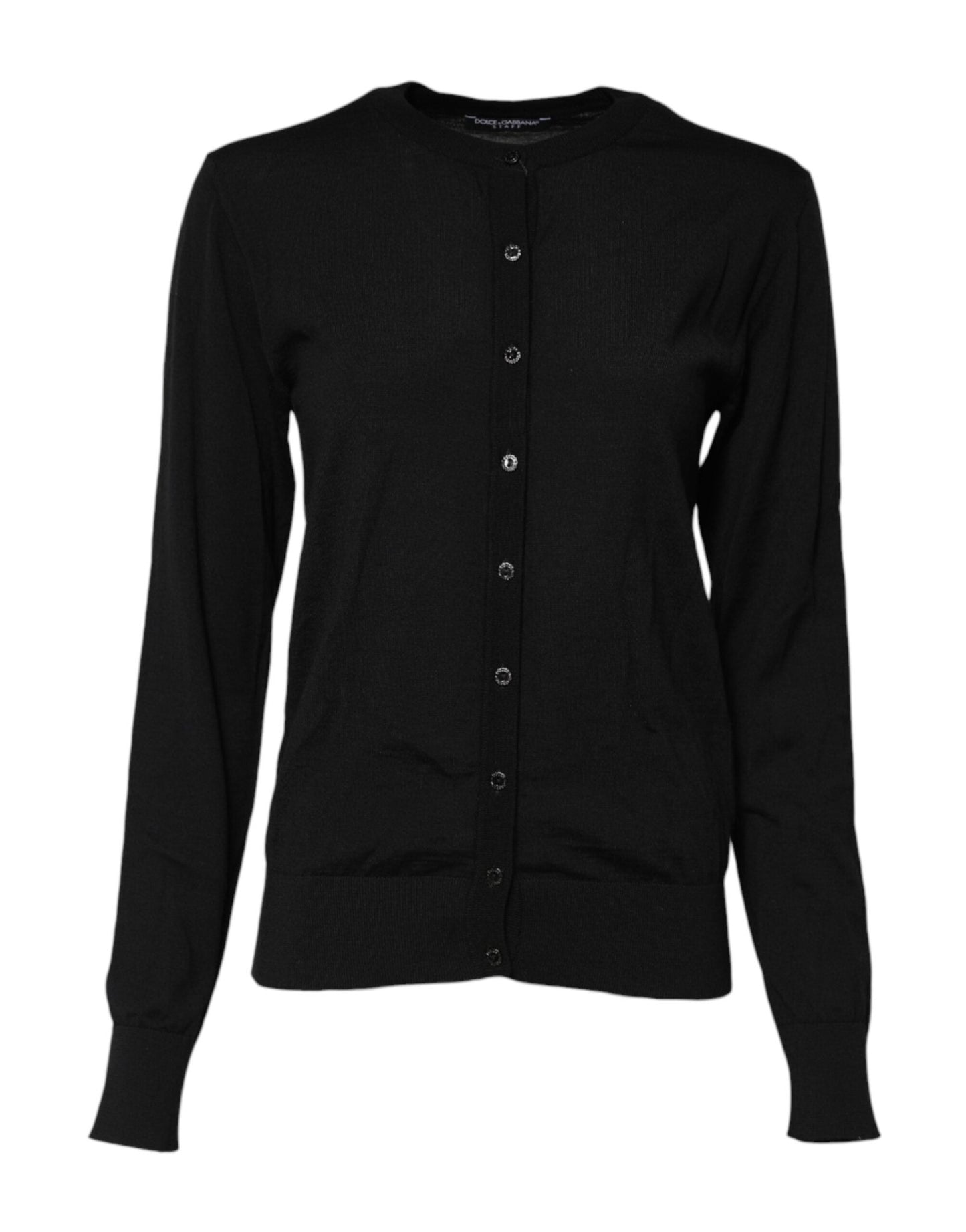 Dolce & Gabbana Black Wool Knit Round Neck Cardigan Sweater – IT42|M par Dolce & Gabbana | Disponible sur Sandy Store ByNet
