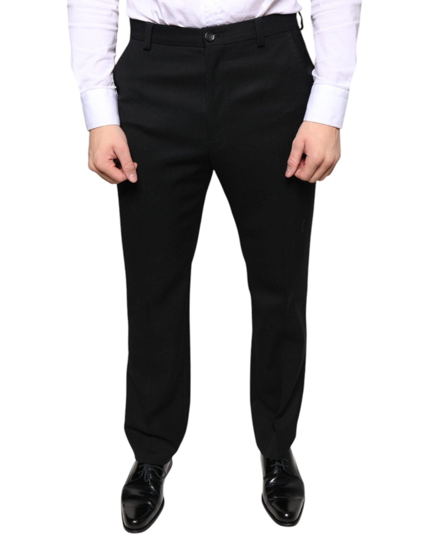 Dolce & Gabbana Black Wool Skinny Men Dress Pants – IT48 | M par Dolce & Gabbana | Disponible sur Sandy Store ByNet