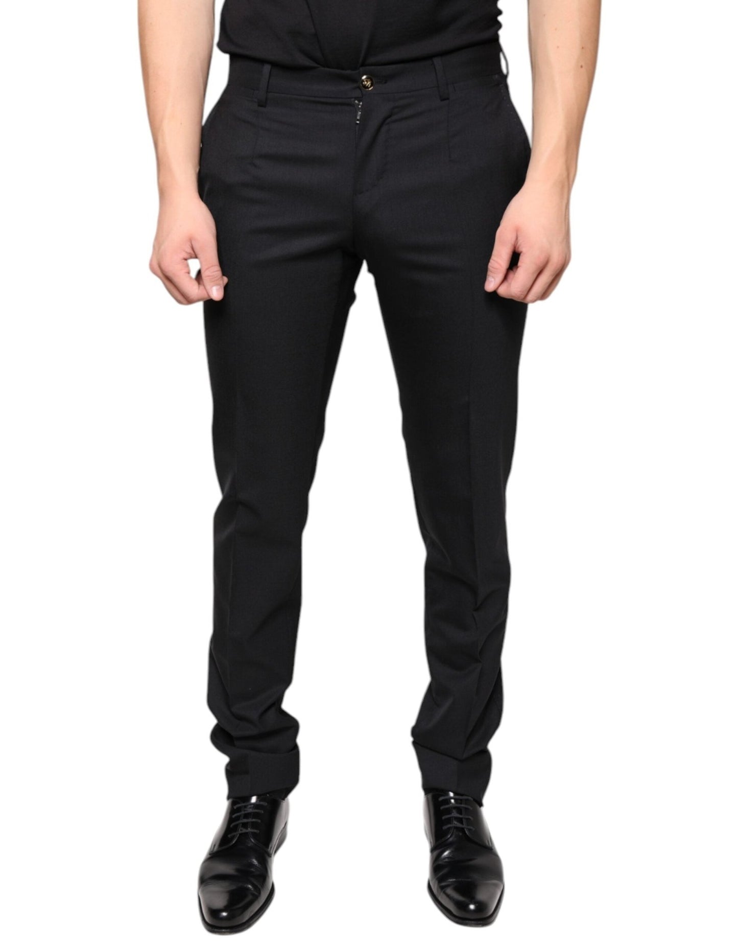 Dolce & Gabbana Black Wool Skinny Men Dress Pants – IT46 | S par Dolce & Gabbana | Disponible sur Sandy Store ByNet