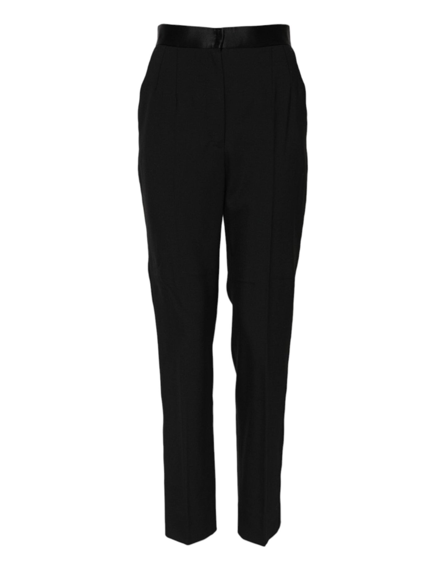 Dolce & Gabbana Black Wool Tapered High Waist Pants – IT40|S par Dolce & Gabbana | Disponible sur Sandy Store ByNet