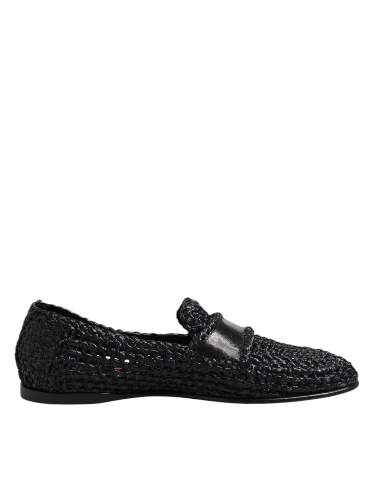 Dolce & Gabbana Black Woven Leather Slip On Loafers Men Shoes – EU39/US6 par Dolce & Gabbana | Disponible sur Sandy Store ByNet