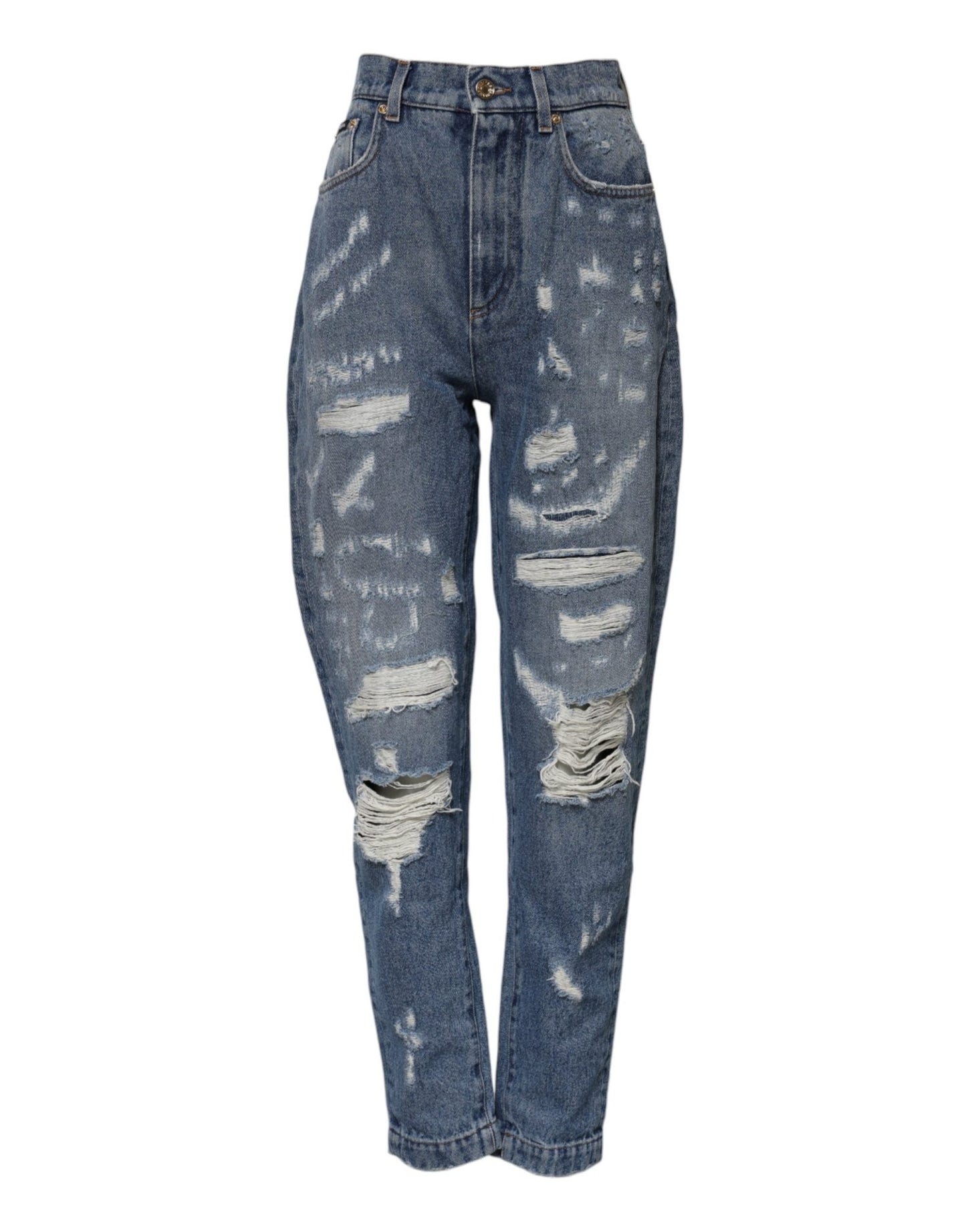 Dolce & Gabbana Blue AMBER Tattered High Waist Denim Jeans – IT40|S par Dolce & Gabbana | Disponible sur Sandy Store ByNet