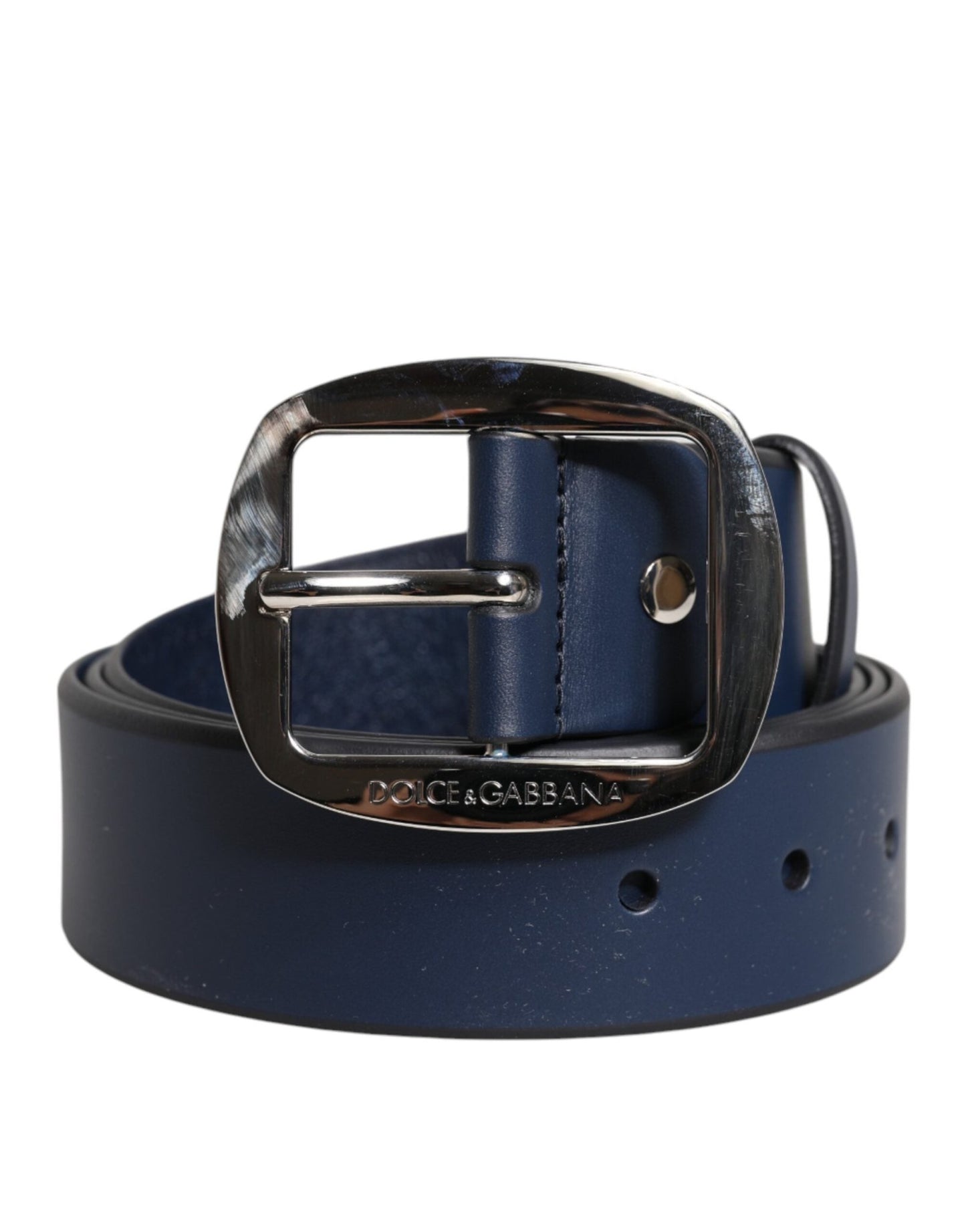 Dolce & Gabbana Blue Calf Leather Classic Metal Buckle Belt – 115 cm / 46 Inches par Dolce & Gabbana | Disponible sur Sandy Store ByNet