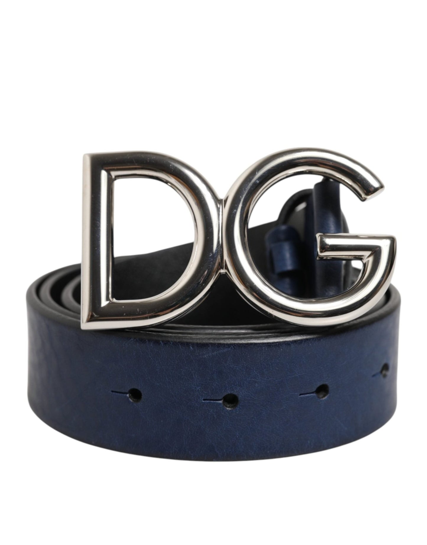 Dolce & Gabbana Blue Classic Silver Metal DG Logo Buckle Belt – 90 cm / 36 Inches par Dolce & Gabbana | Disponible sur Sandy Store ByNet