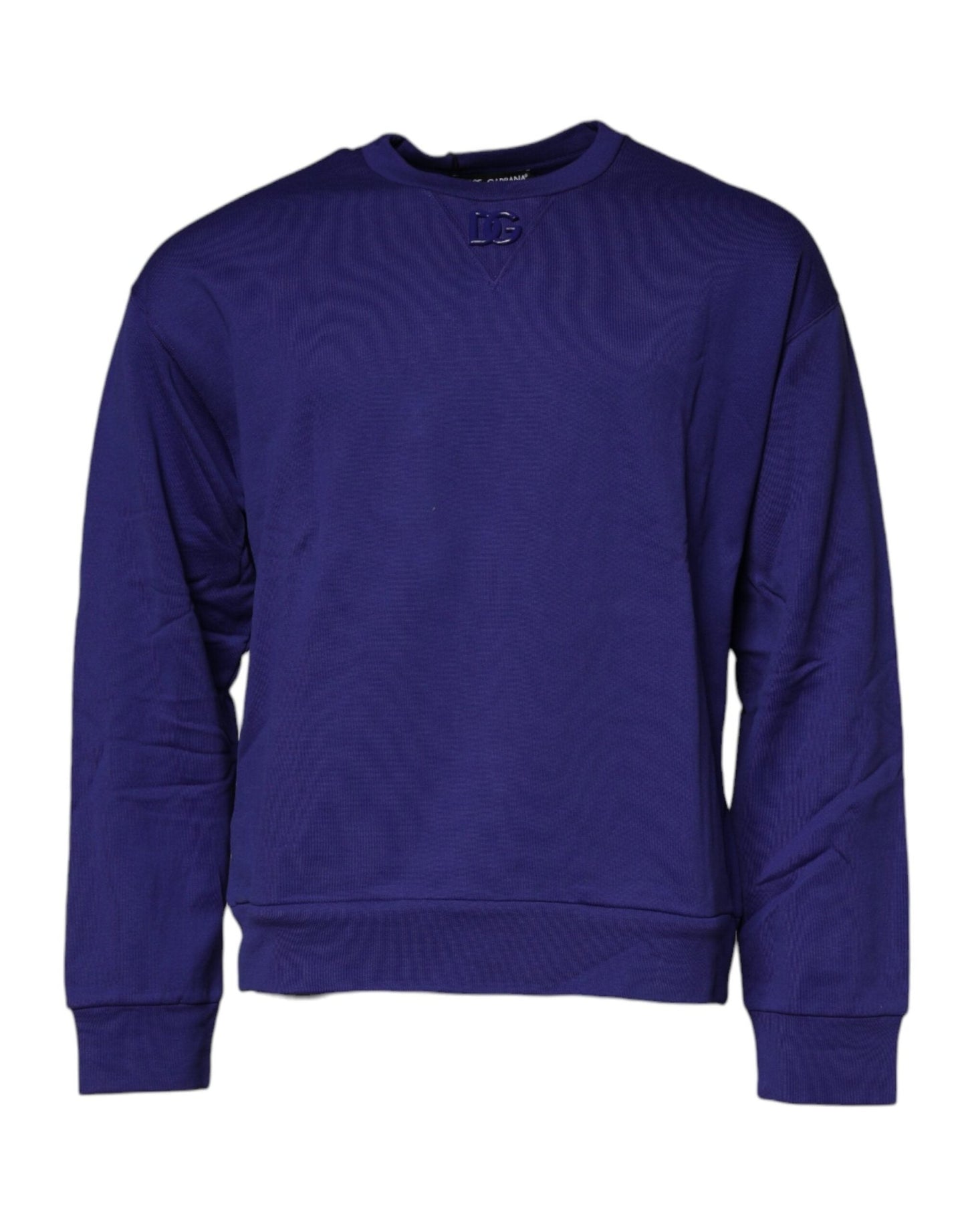 Dolce & Gabbana Blue Cotton Crew Neck Men Pullover Sweater - Sandy Store ByNet