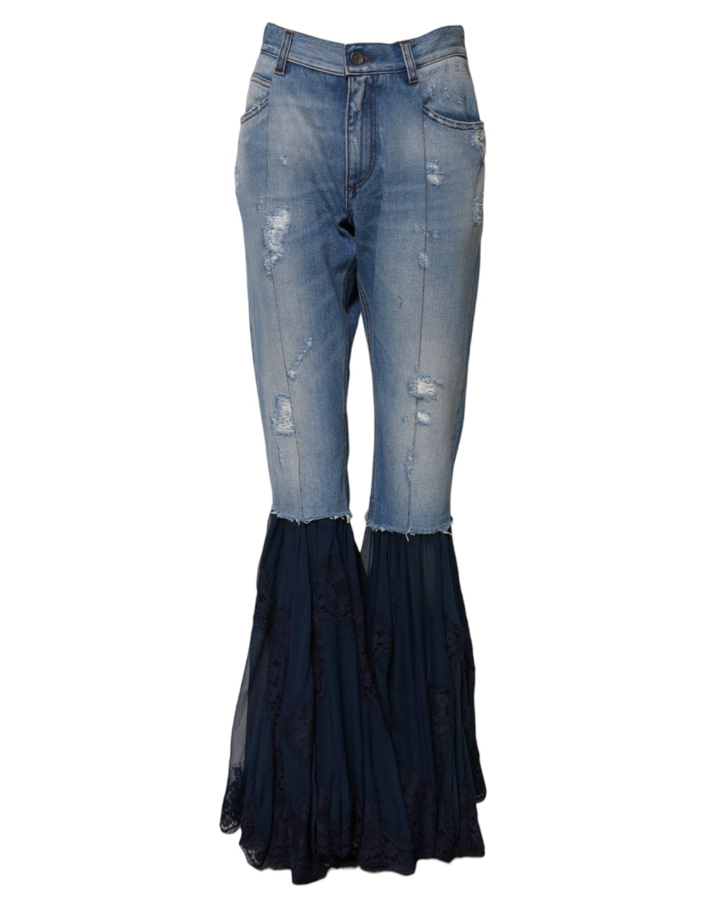 Dolce & Gabbana Blue Cotton High Waist Flared Denim Jeans – IT40|S par Dolce & Gabbana | Disponible sur Sandy Store ByNet