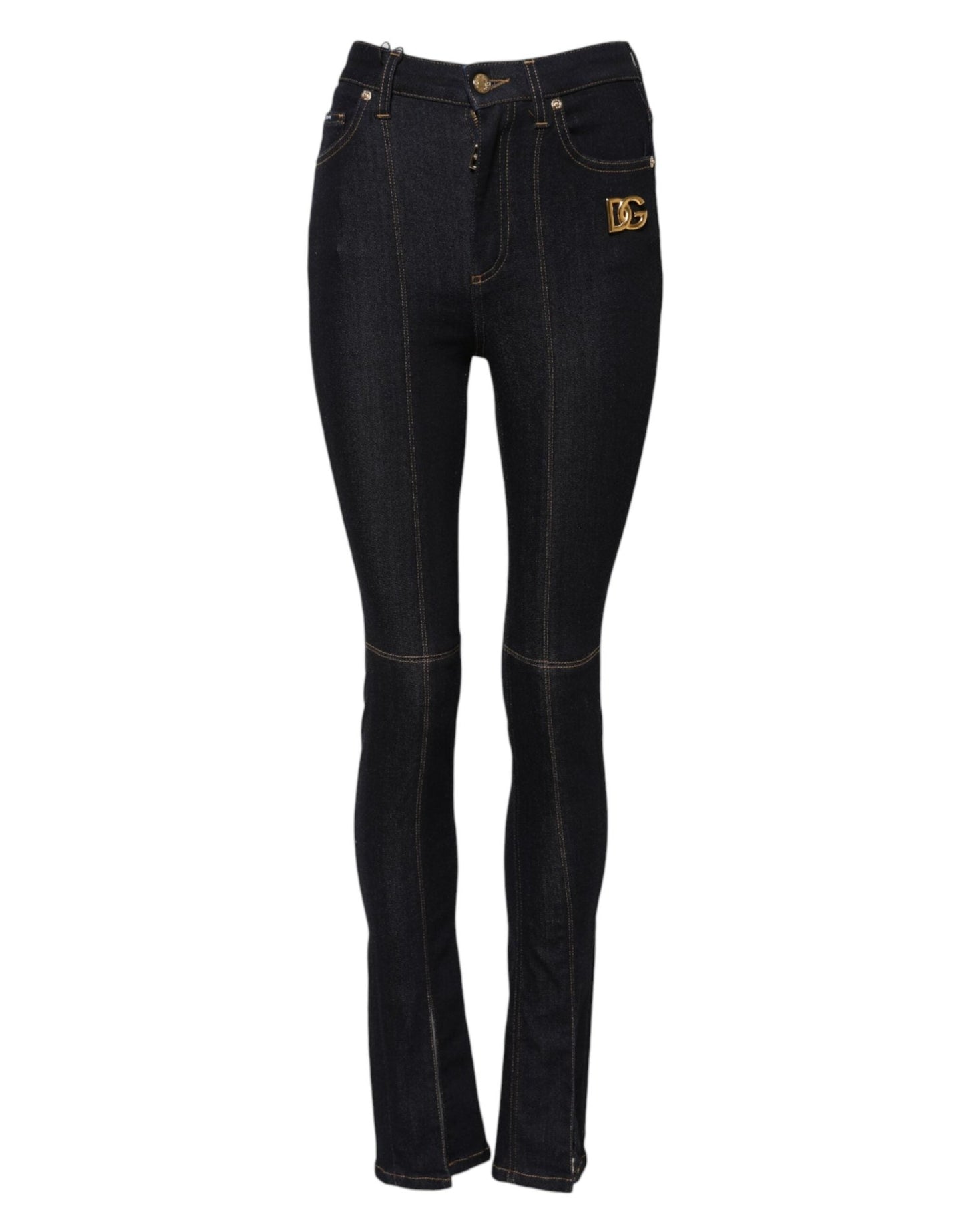 Dolce & Gabbana Blue Cotton High Waist Skinny Denim Jeans – IT36|XXS par Dolce & Gabbana | Disponible sur Sandy Store ByNet