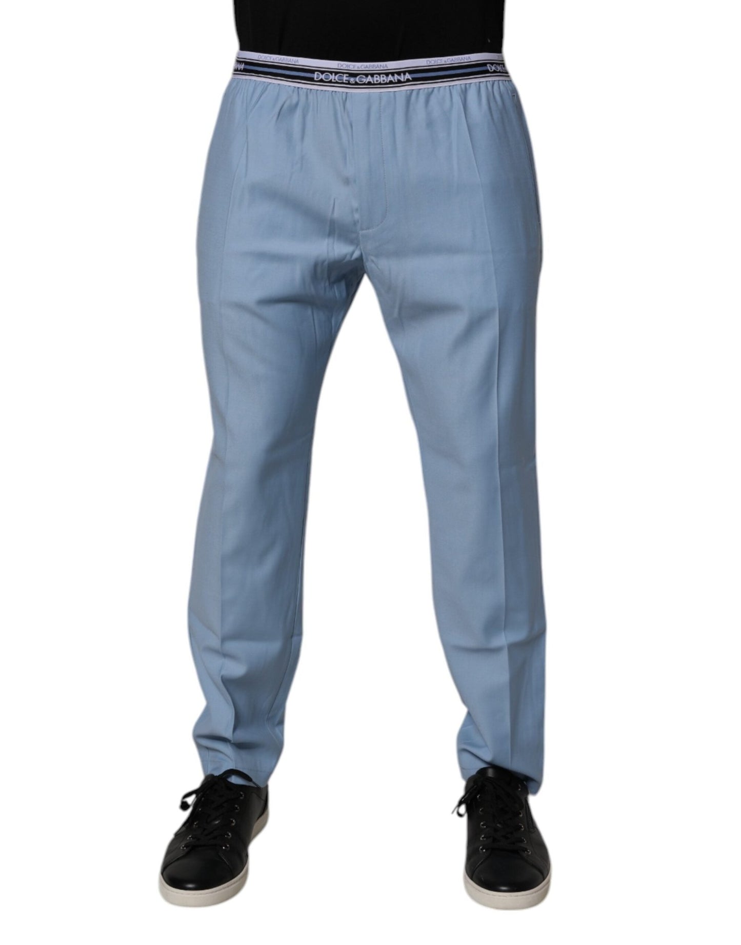 Dolce & Gabbana Blue Cotton Stretch Chino Pants – IT48 | M par Dolce & Gabbana | Disponible sur Sandy Store ByNet