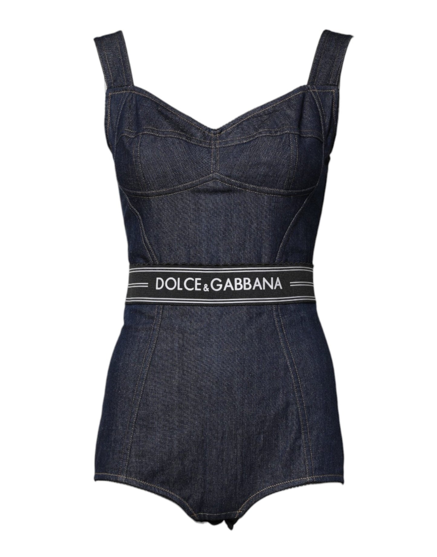 Dolce & Gabbana Blue Cotton Stretch Sleeveless Bodycon Denim Bodysuit – IT40|S par Dolce & Gabbana | Disponible sur Sandy Store ByNet