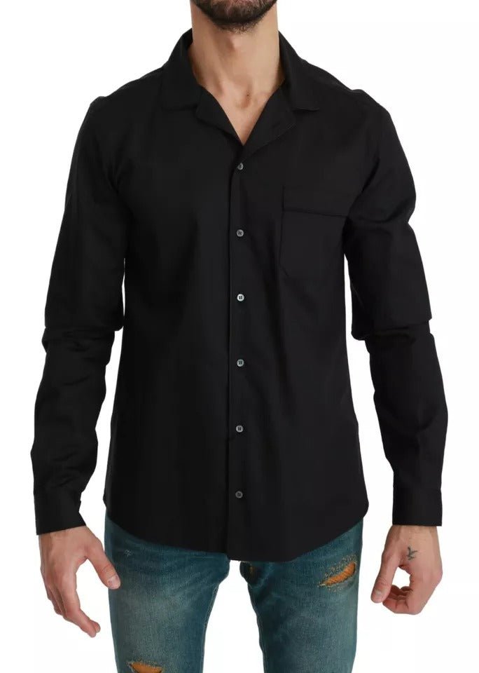 Dolce & Gabbana Blue Cotton Striped Pajama Lounge Shirt - Sandy Store ByNet