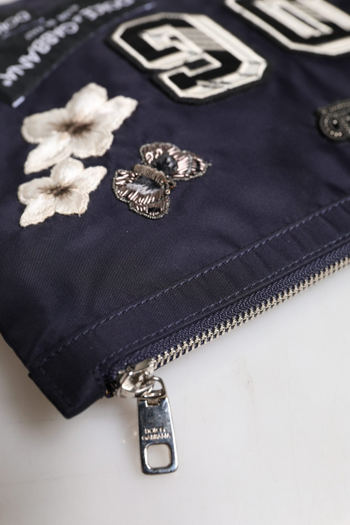 Dolce & Gabbana Blue DG Logo Patch Embellished Pouch Clutch Bag - Sandy Store ByNet
