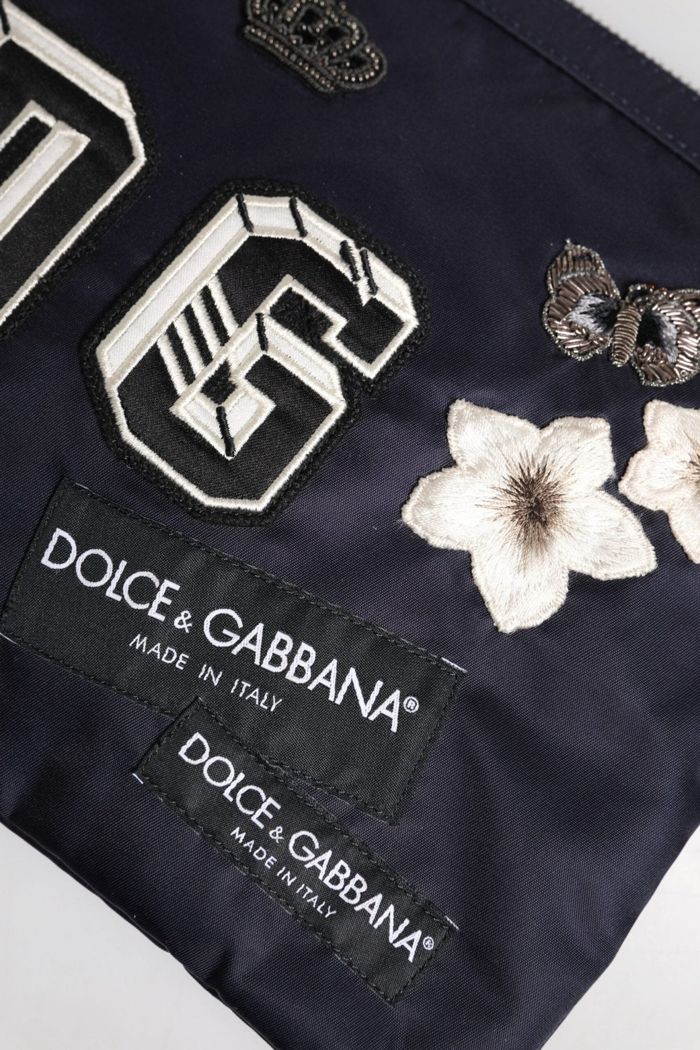 Dolce & Gabbana Blue DG Logo Patch Embellished Pouch Clutch Bag - Sandy Store ByNet