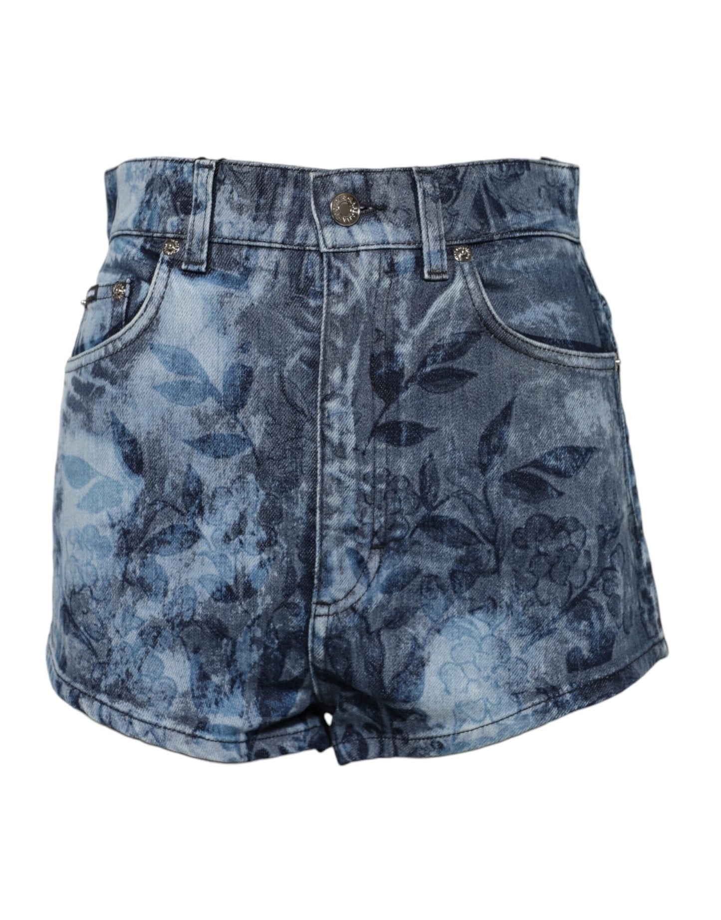 Dolce & Gabbana Blue Floral Print Denim Cotton Hot Pants Shorts – IT40|S par Dolce & Gabbana | Disponible sur Sandy Store ByNet