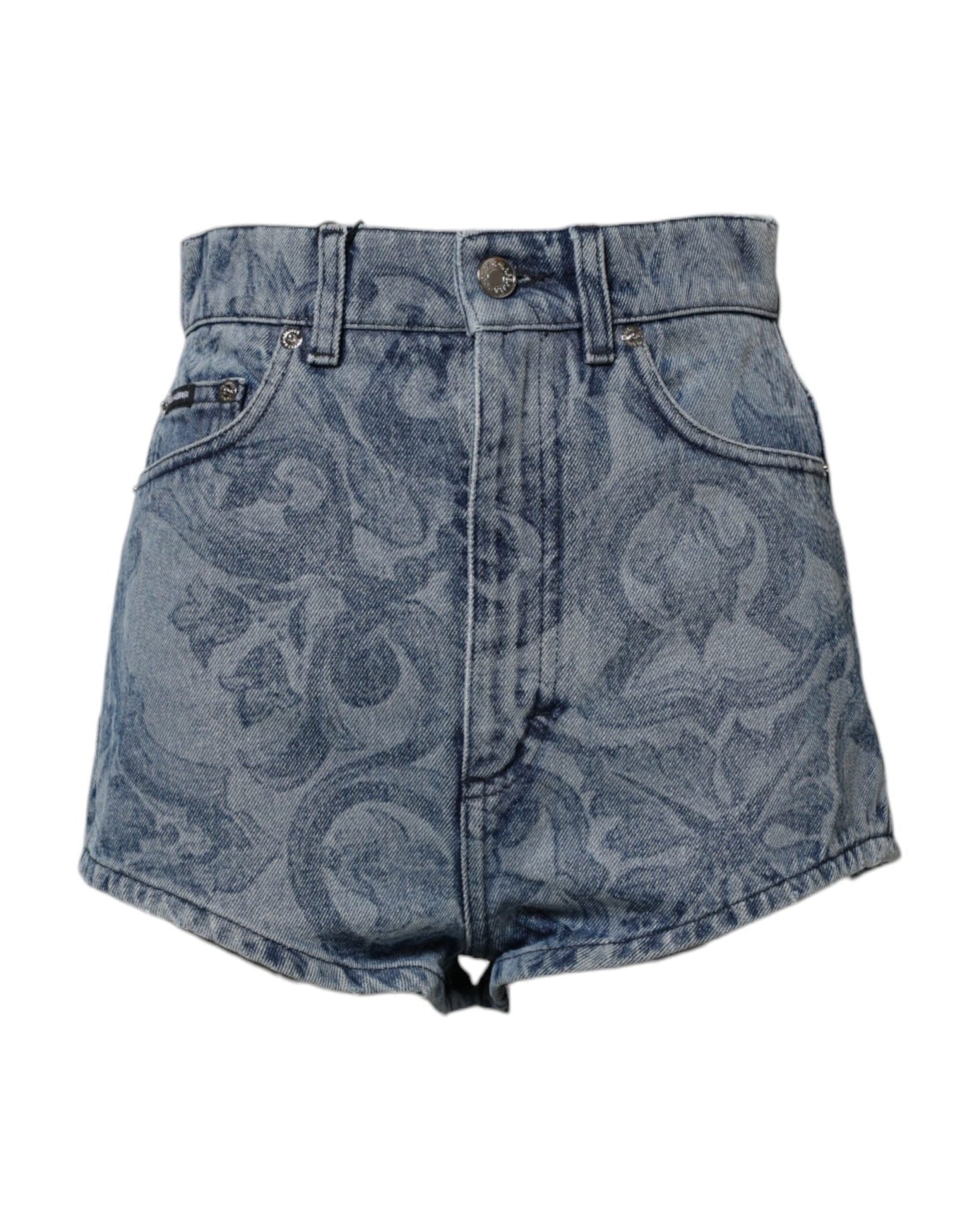 Dolce & Gabbana Blue Floral Print Denim Cotton Hot Pants Shorts – IT40|S par Dolce & Gabbana | Disponible sur Sandy Store ByNet