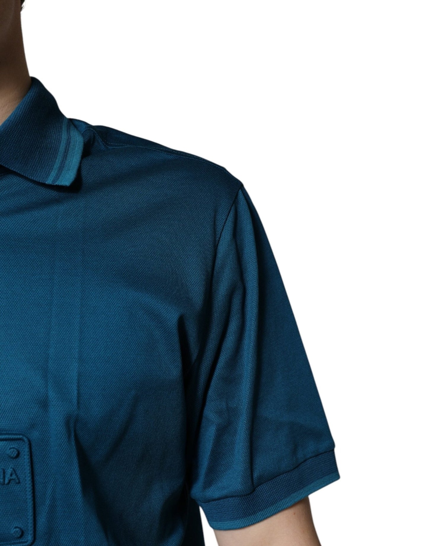 Dolce & Gabbana Blue Logo Cotton Men Polo Shirt T-shirt - Sandy Store ByNet