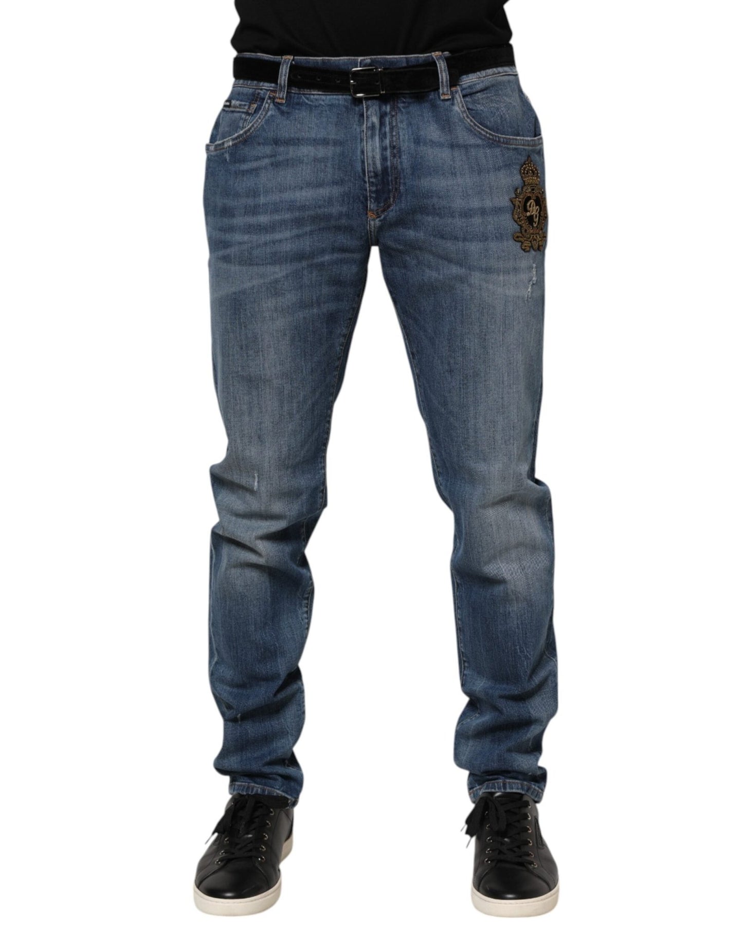 Dolce & Gabbana Blue Logo Embroidery Denim Jeans – IT56 | XXL par Dolce & Gabbana | Disponible sur Sandy Store ByNet