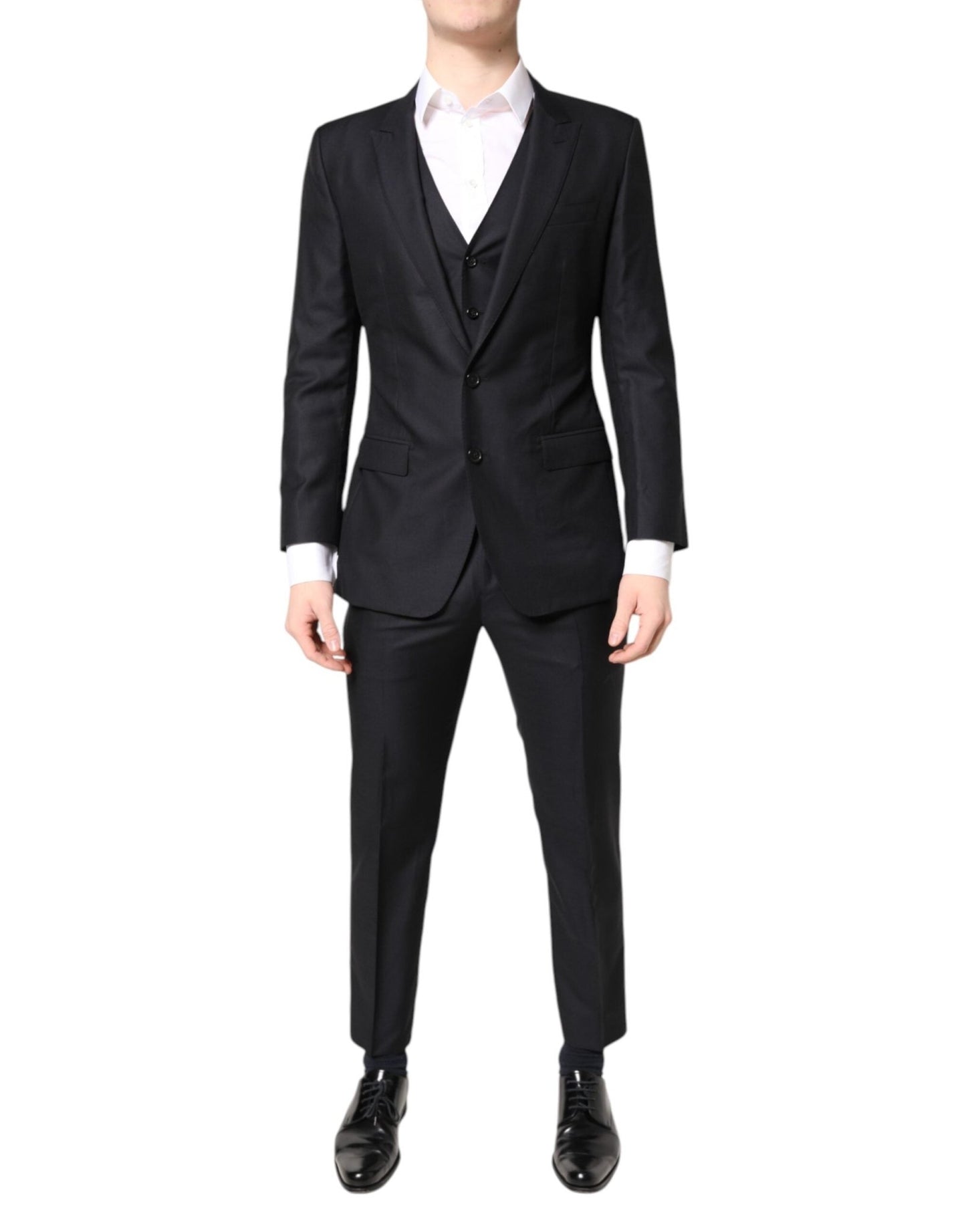 Dolce & Gabbana Blue MARTINI Wool Formal 3 Piece Suit – IT48 | M par Dolce & Gabbana | Disponible sur Sandy Store ByNet