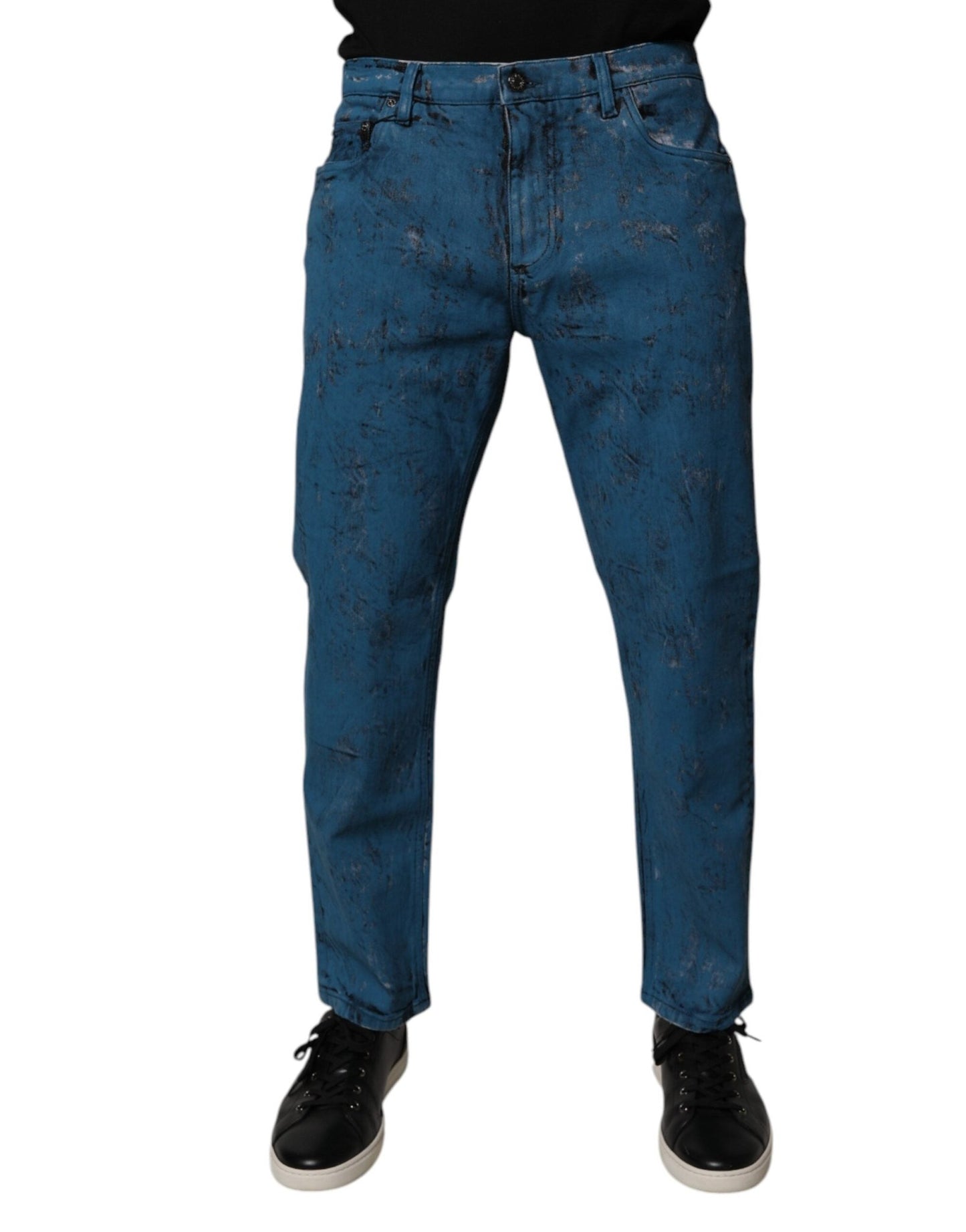 Dolce & Gabbana Blue Tie Dye Cotton Skinny Men Denim Jeans – IT48 | M par Dolce & Gabbana | Disponible sur Sandy Store ByNet