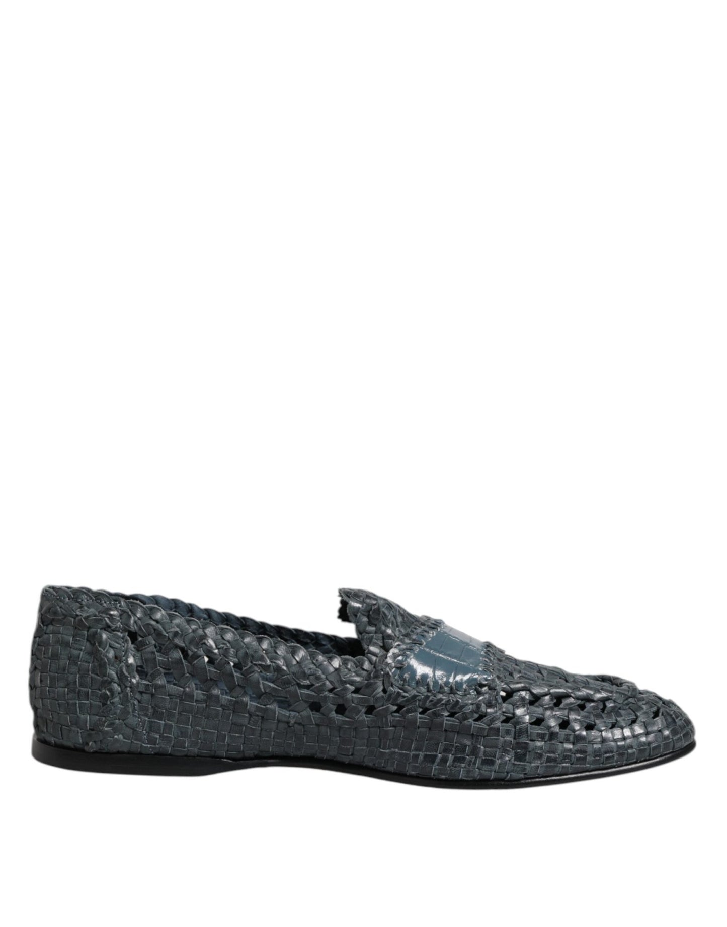 Dolce & Gabbana Blue Woven Raffia Slip On Loafers Shoes – EU45/US12 par Dolce & Gabbana | Disponible sur Sandy Store ByNet