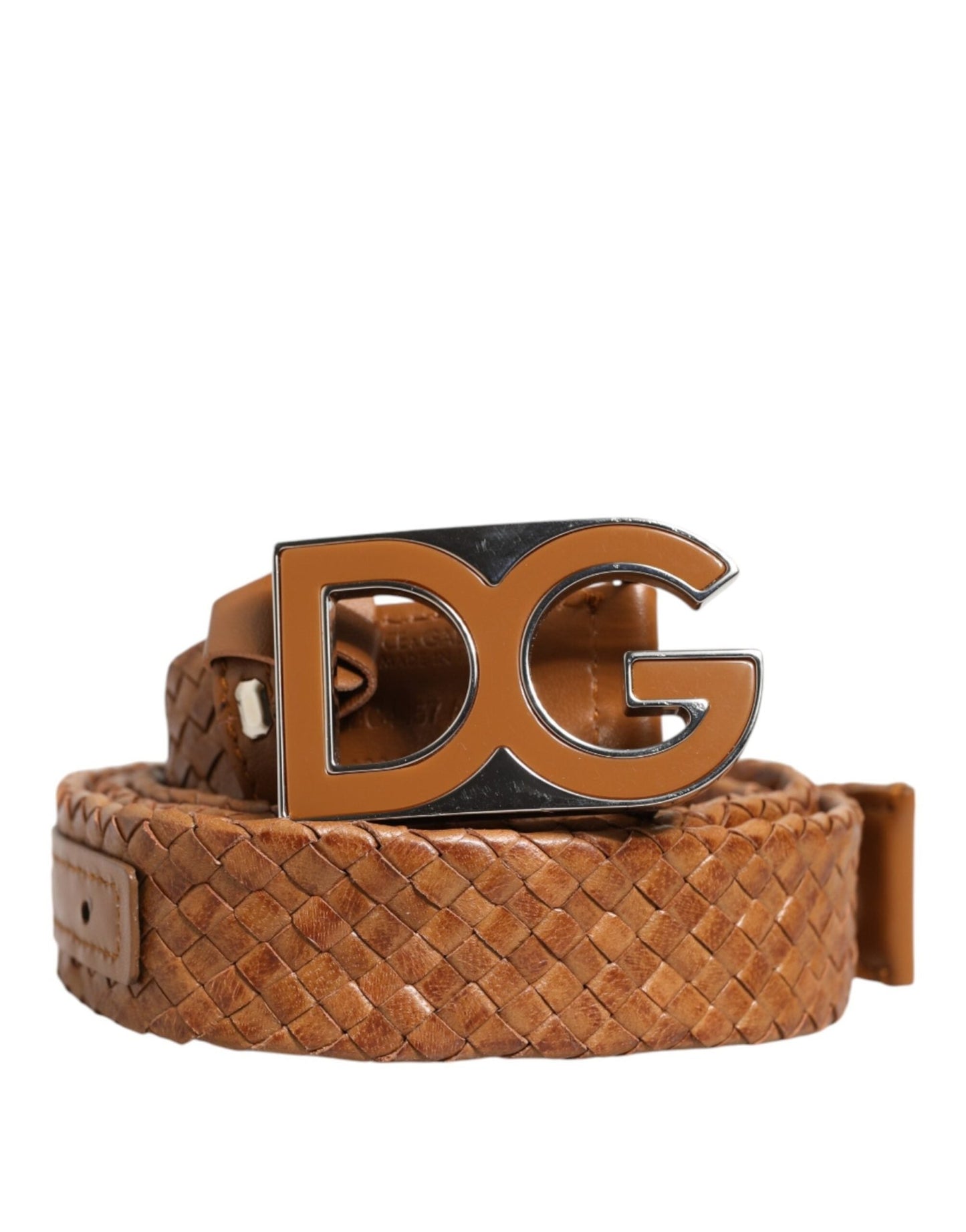 Dolce & Gabbana Brown Braided Metal DG Logo Buckle Belt – 100 cm / 40 Inches par Dolce & Gabbana | Disponible sur Sandy Store ByNet