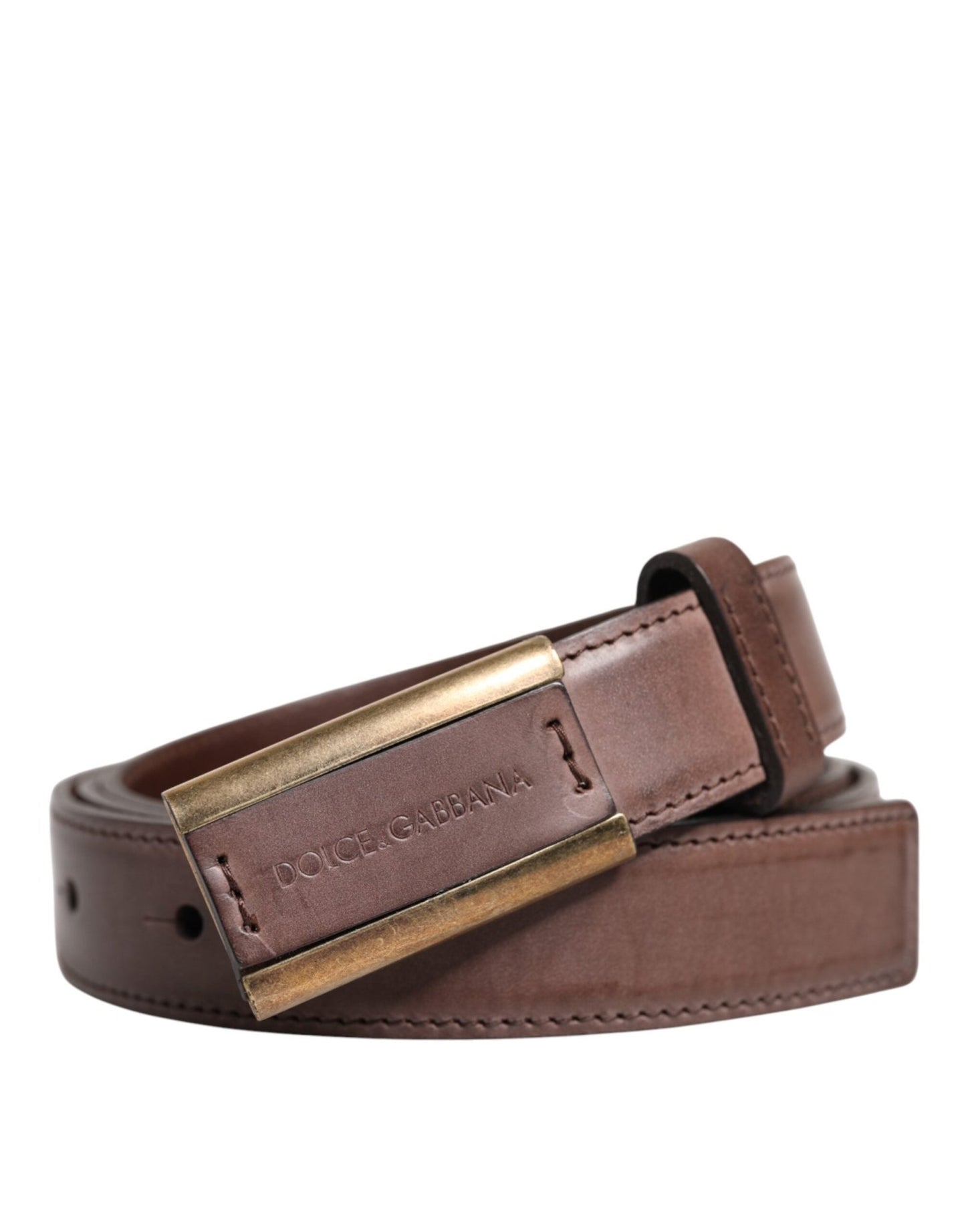 Dolce & Gabbana Brown Calf Leather Antique Buckle Belt – 90 cm / 36 Inches par Dolce & Gabbana | Disponible sur Sandy Store ByNet