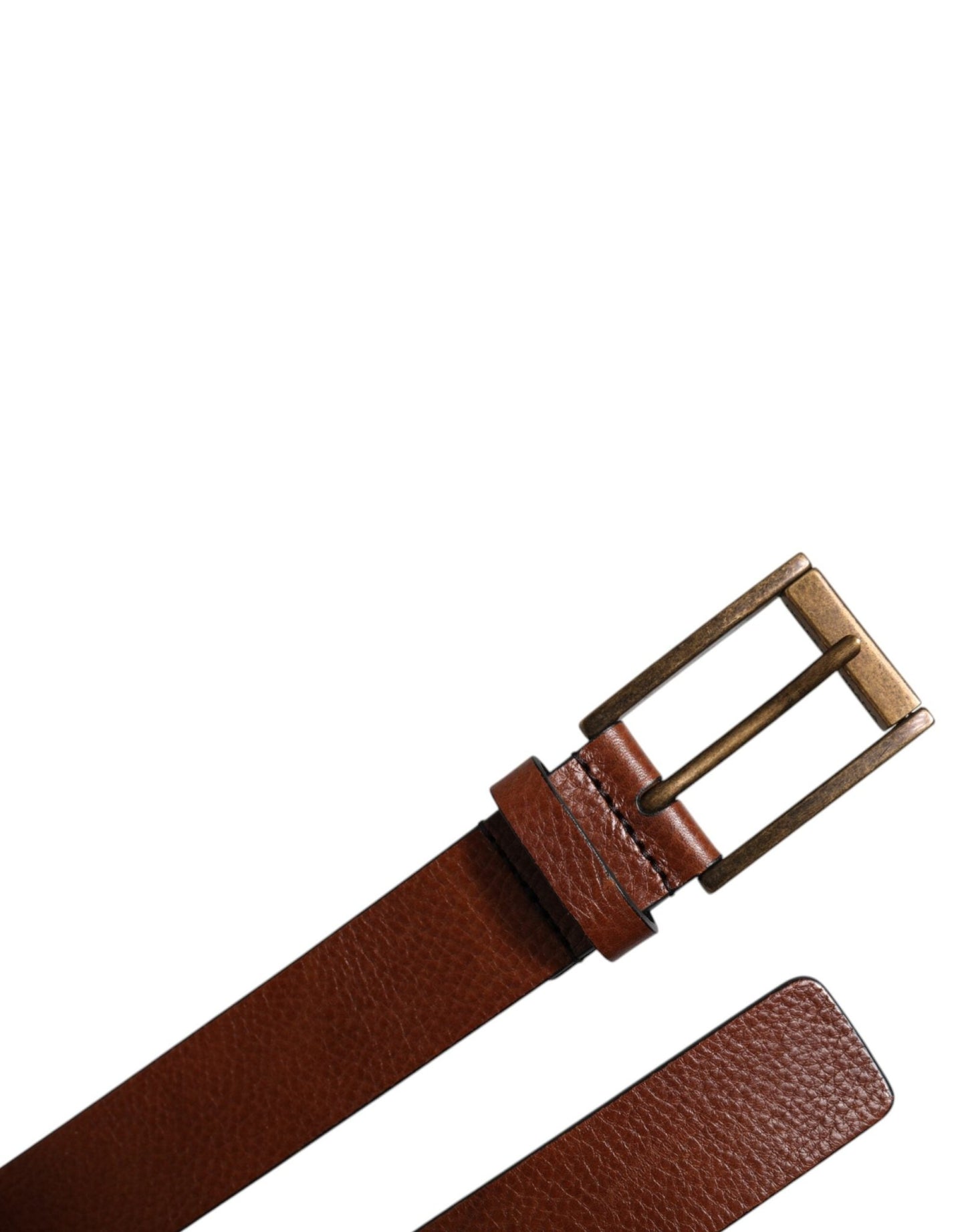Dolce & Gabbana Brown Calf Leather Classic Metal Buckle Belt - Sandy Store ByNet