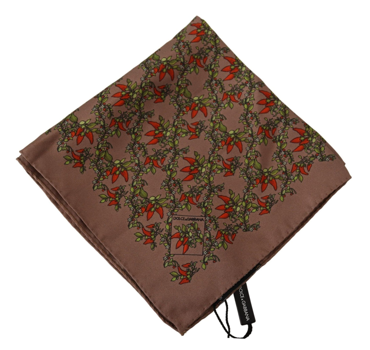 Dolce & Gabbana Brown Carrots Print Silk Handkerchief – par Dolce & Gabbana | Disponible sur Sandy Store ByNet