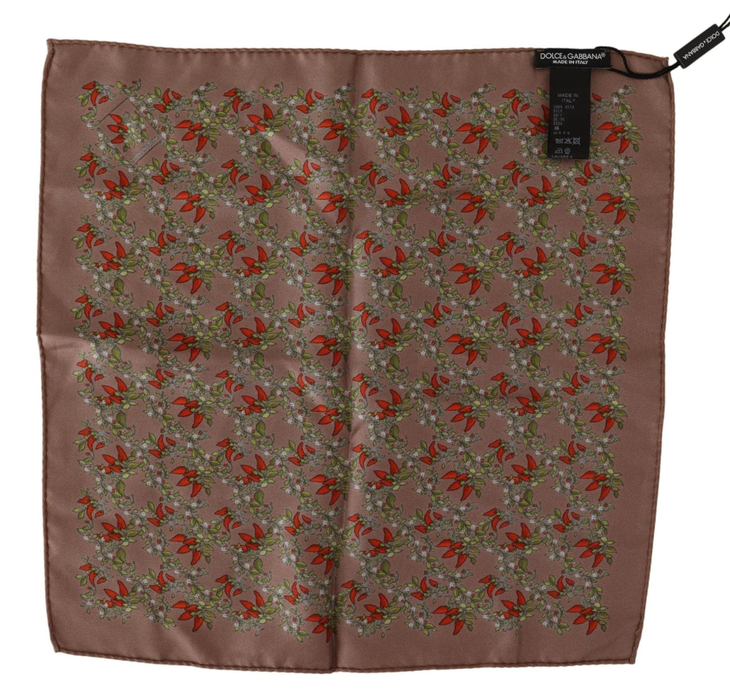 Dolce & Gabbana Brown Carrots Print Silk Handkerchief – par Dolce & Gabbana | Disponible sur Sandy Store ByNet