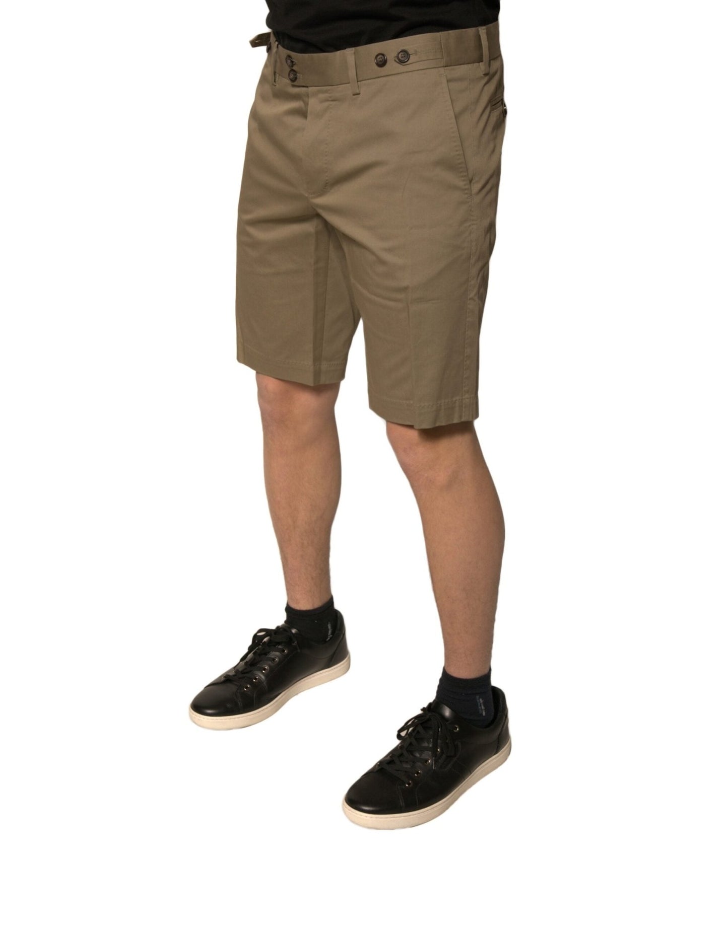 Dolce & Gabbana Brown Chino Cotton Stretch Casual Shorts - Sandy Store ByNet