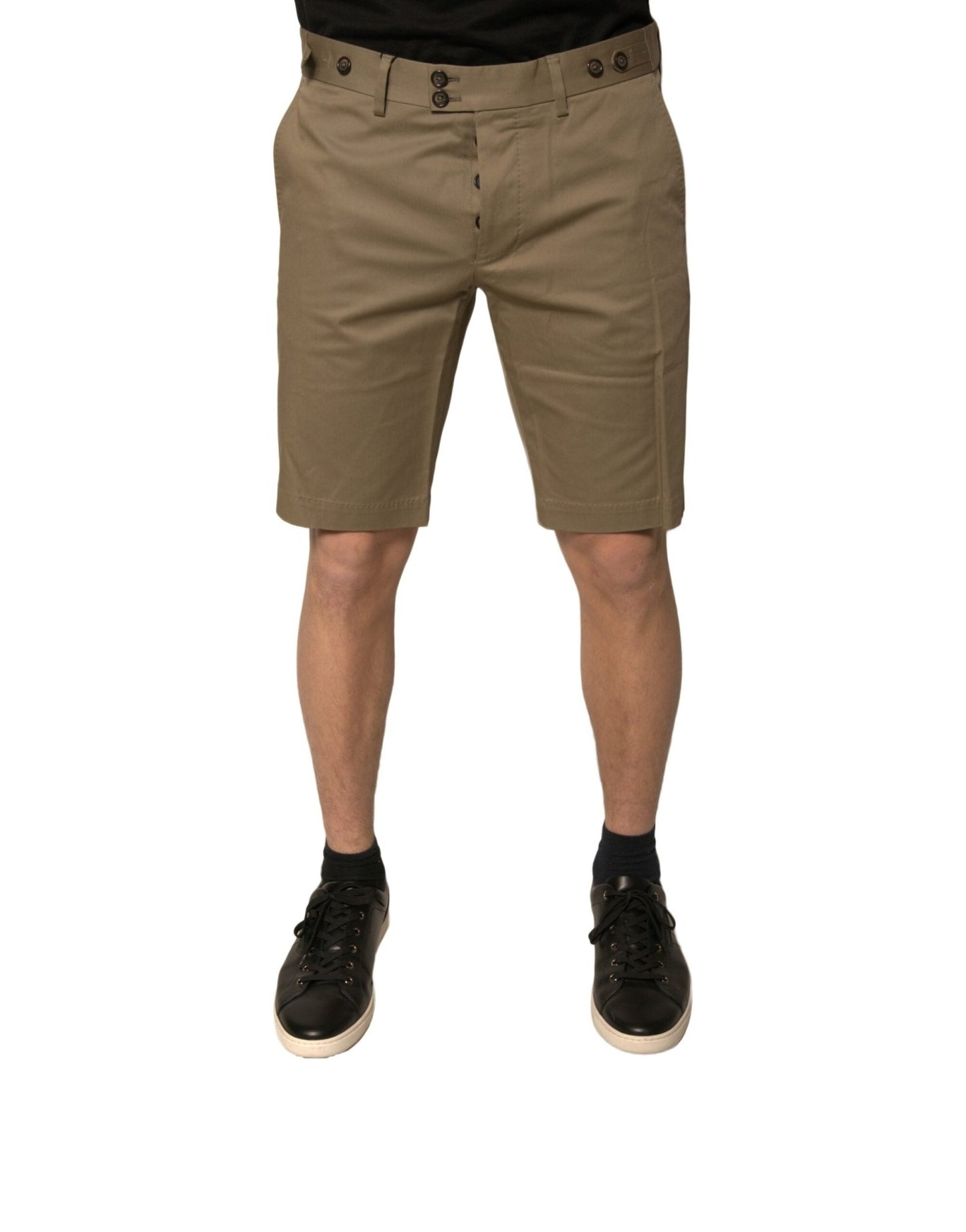 Dolce & Gabbana Brown Chino Cotton Stretch Casual Shorts - Sandy Store ByNet