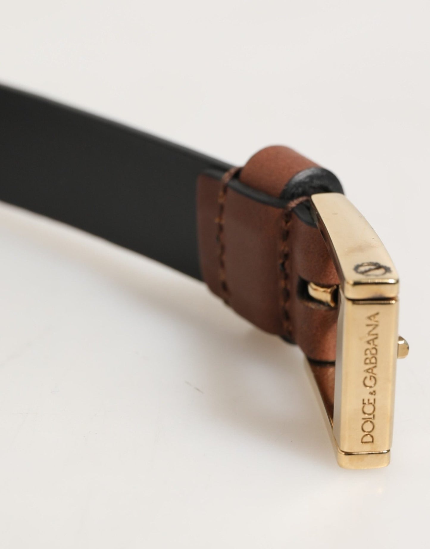 Dolce & Gabbana Brown Classic Gold Metal Logo Buckle Men Belt – 90 cm / 36 Inches par Dolce & Gabbana | Disponible sur Sandy Store ByNet