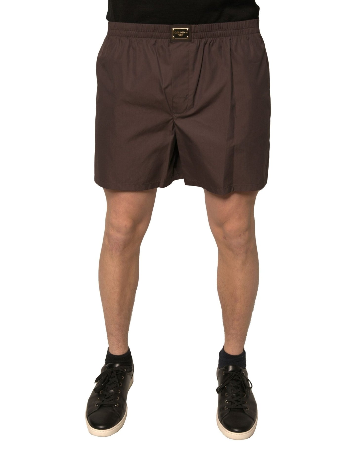 Dolce & Gabbana Brown Cotton Blend Men Mid Waist Shorts – IT5 | M par Dolce & Gabbana | Disponible sur Sandy Store ByNet