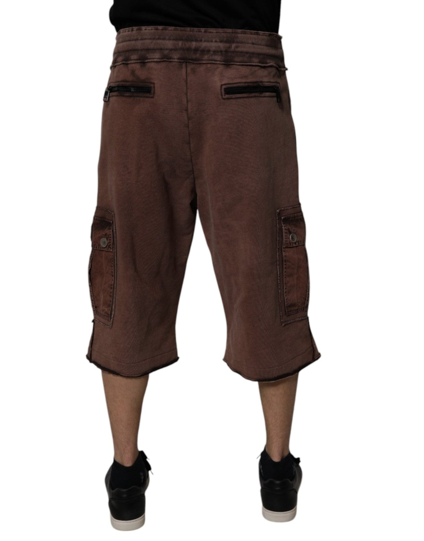 Dolce & Gabbana Brown Cotton Cargo Bermuda Sweatshorts Shorts - Sandy Store ByNet