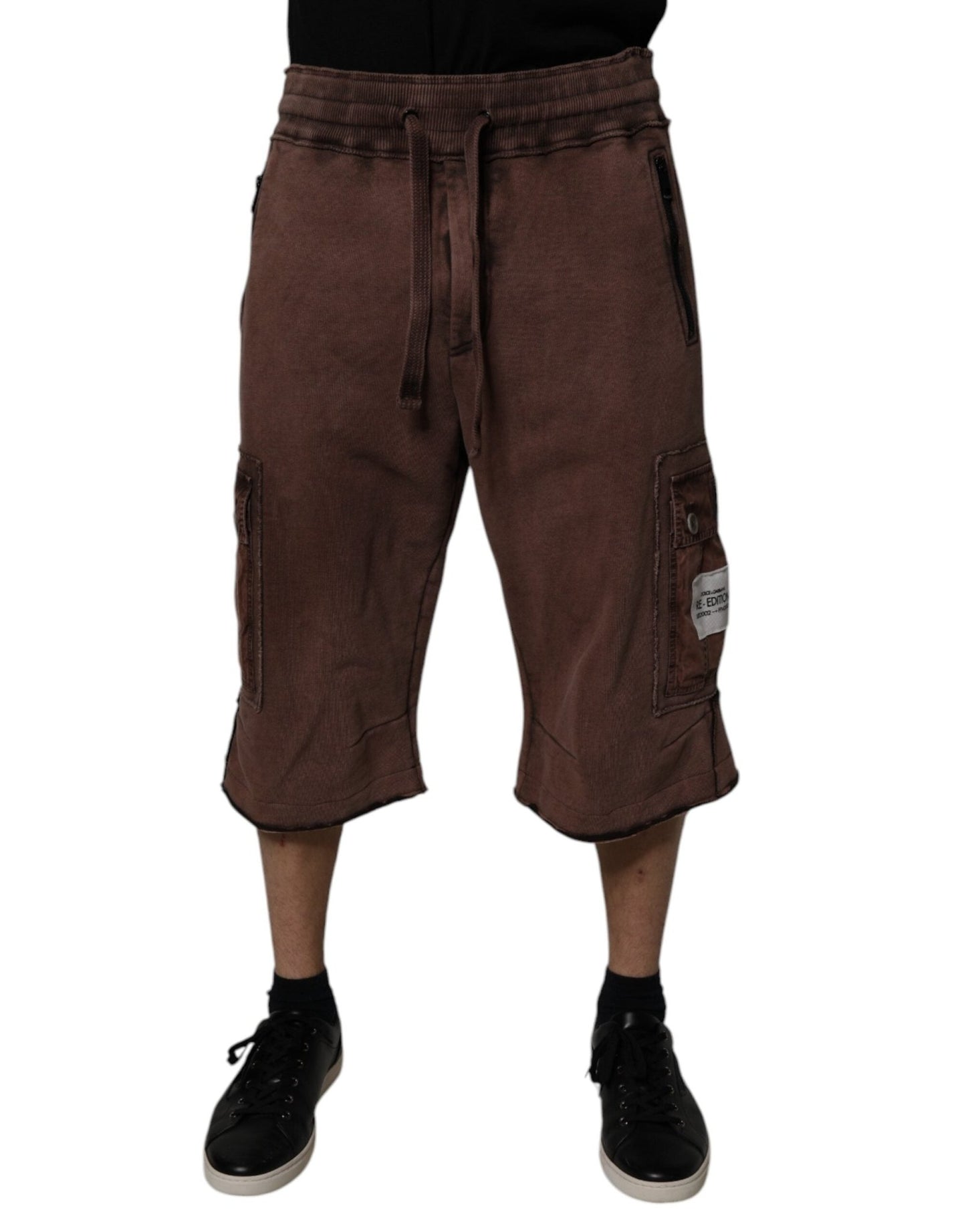 Dolce & Gabbana Brown Cotton Cargo Bermuda Sweatshorts Shorts - Sandy Store ByNet