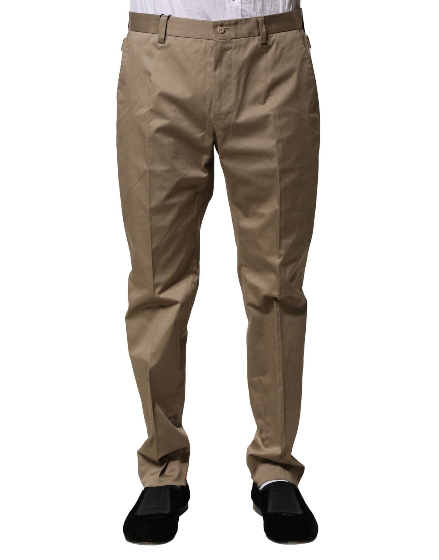 Dolce & Gabbana Brown Cotton Tapered Men Formal Pants – IT50 | L par Dolce & Gabbana | Disponible sur Sandy Store ByNet
