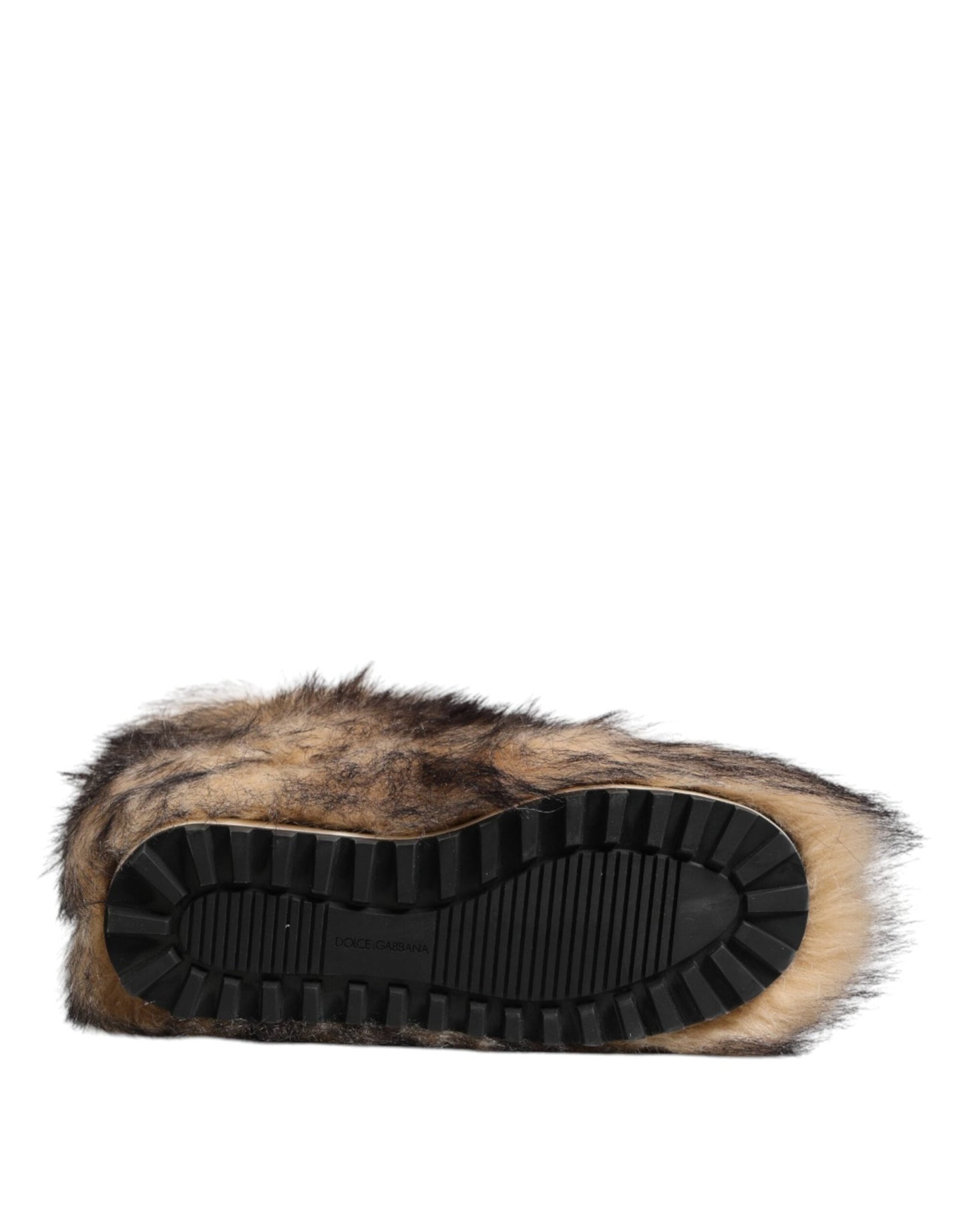 Dolce & Gabbana Brown Faux Skim Ski Fur Men Short Boots Shoes – EU44/US11 par Dolce & Gabbana | Disponible sur Sandy Store ByNet