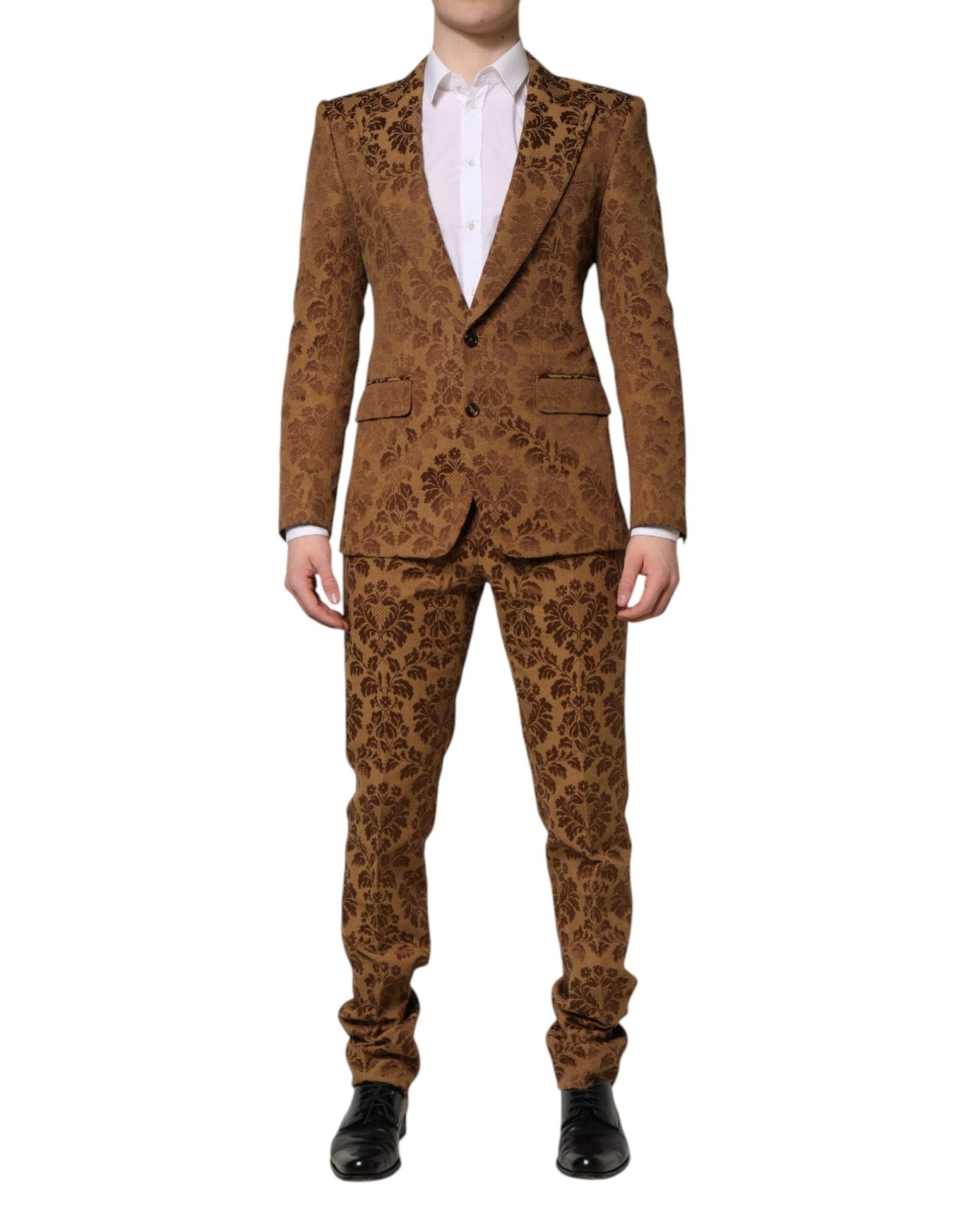 Dolce & Gabbana Brown Floral Jacquard SICILIA 2 Piece Suit – IT48 | M par Dolce & Gabbana | Disponible sur Sandy Store ByNet