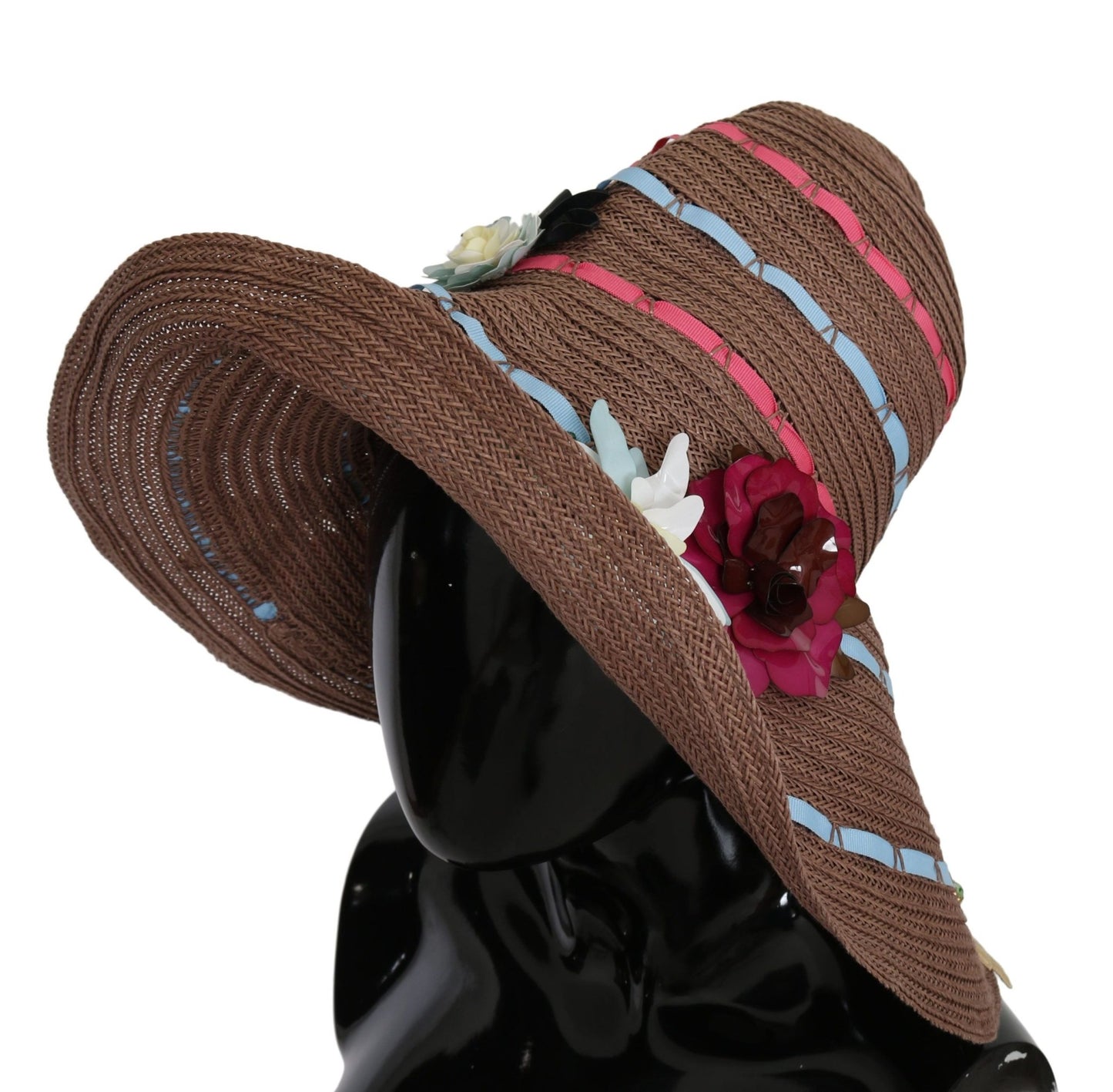 Dolce & Gabbana Brown Floral Wide Brim Straw Floppy Cap Hat – 58 cm|M par Dolce & Gabbana | Disponible sur Sandy Store ByNet